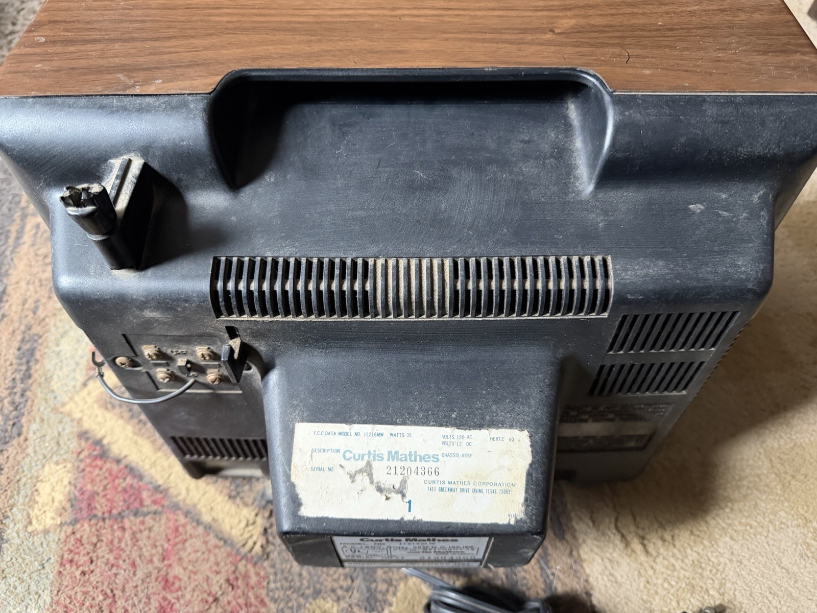 Vintage Wood Grain Curtis Mathis 11” CRT TV Retro