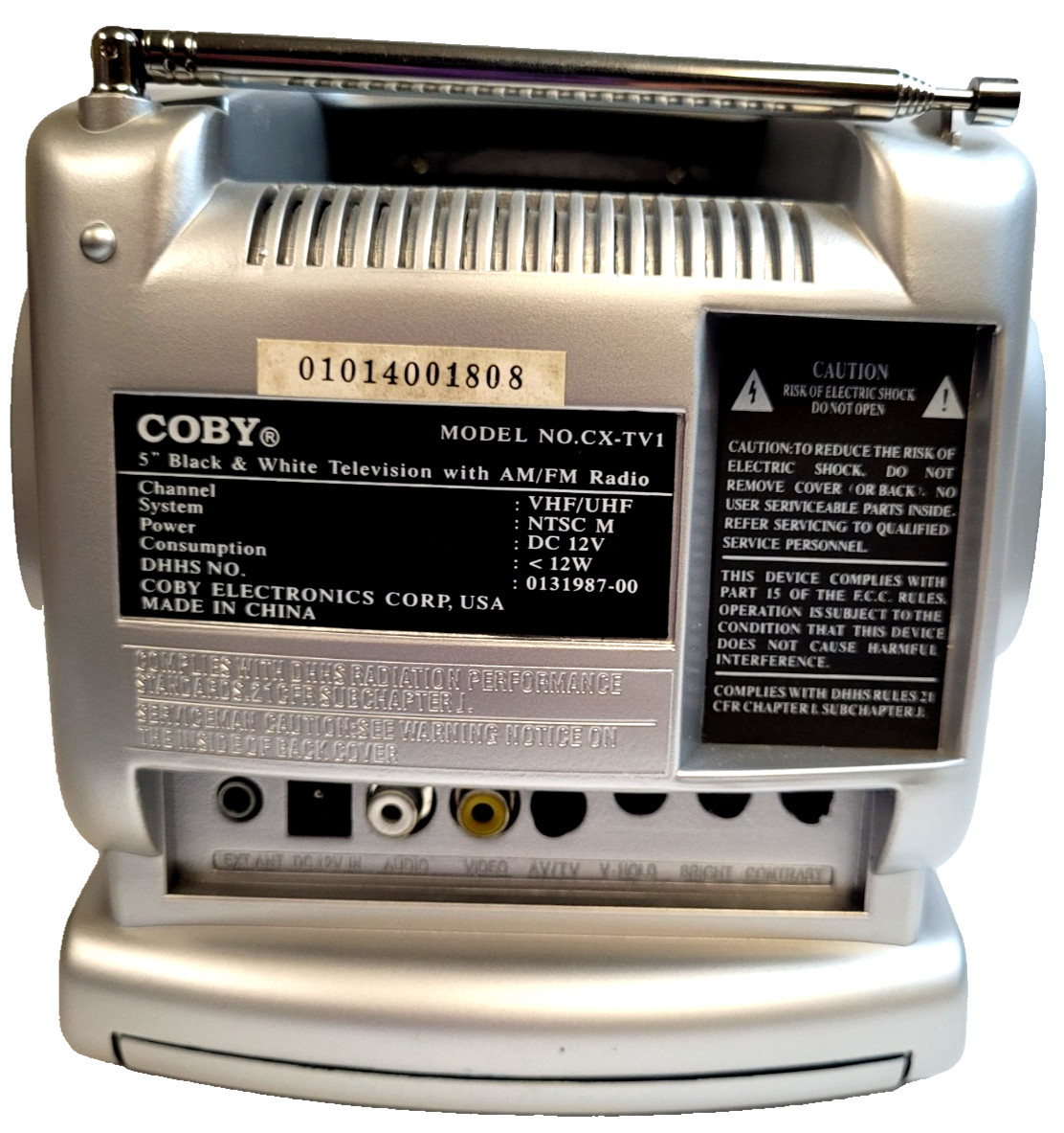 Coby CX-TV1 Black White 5-inch Portable VHF/UHF TV with AM/FM Radio New