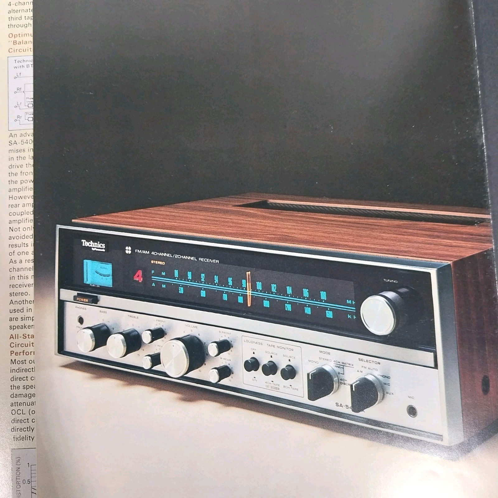 Vintage 1973 Technics SA-5400X Receiver Original Sales Brochure Fold-Out Rare