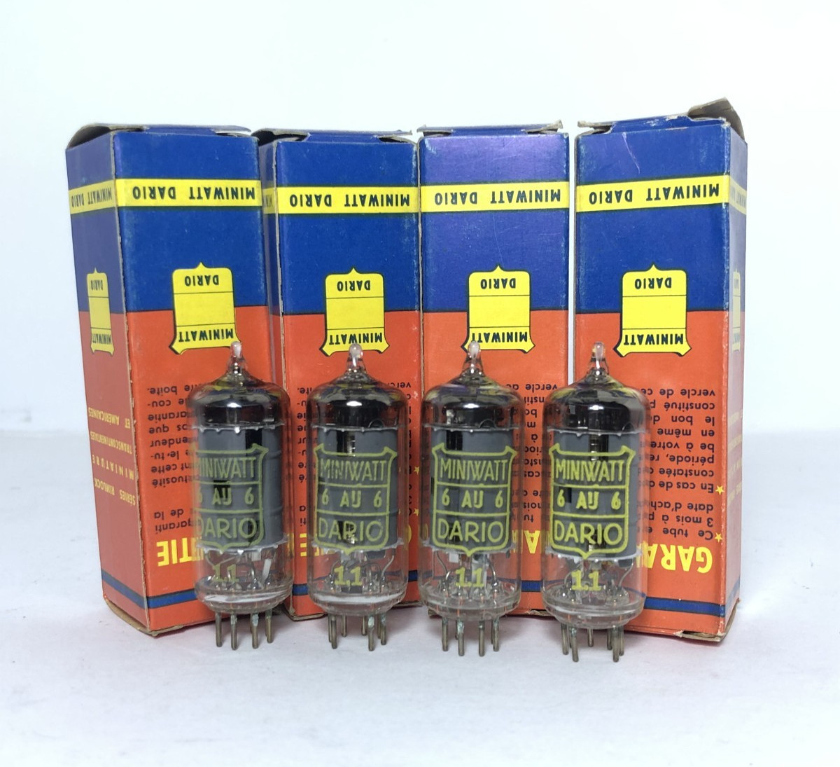 NOS Matched Quad (4pcs) Miniwatt Dario 6AU6 Vacuum Tubes – 1970 France
