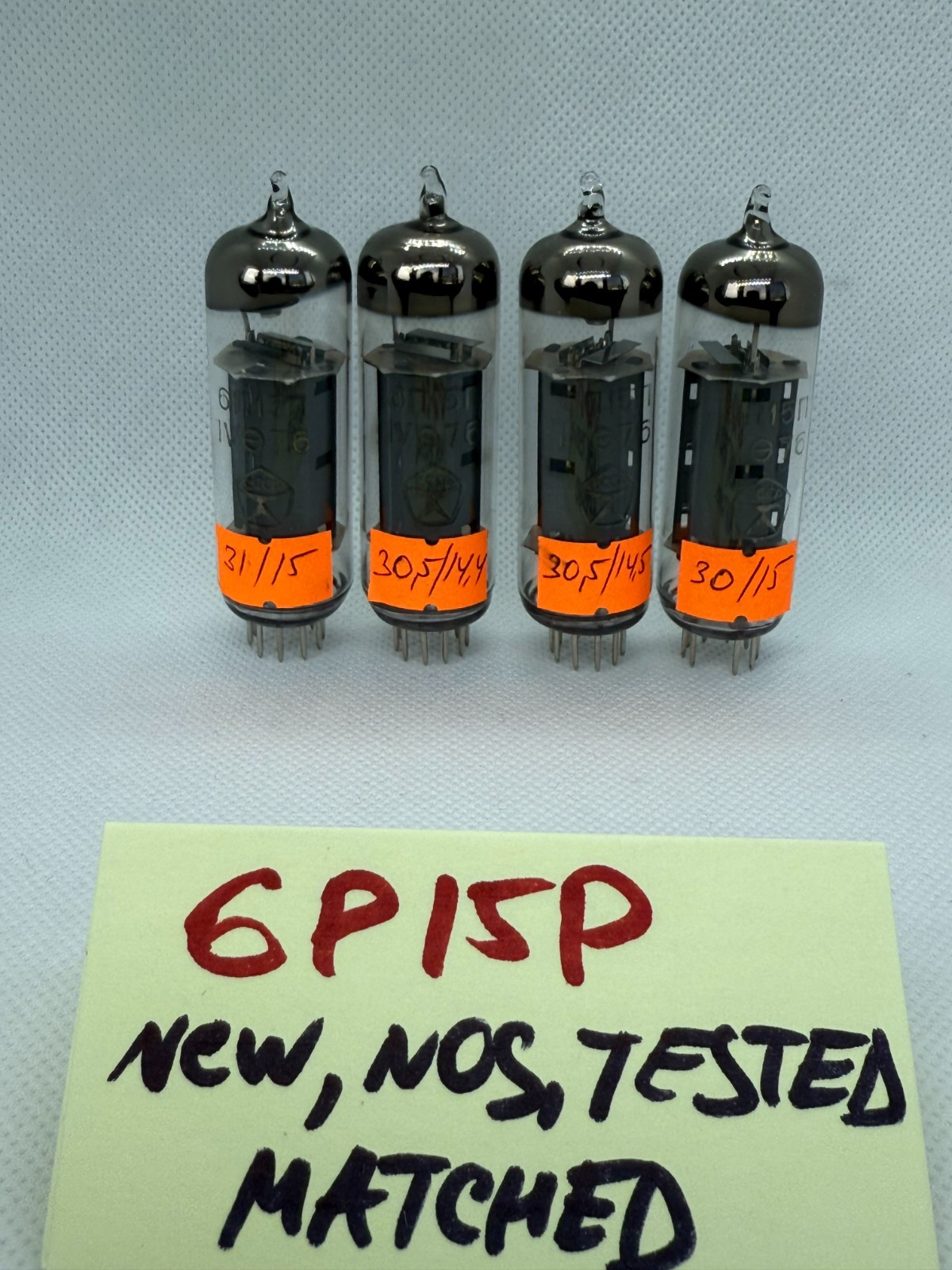 4 x 6P15P (6P15P-EV, EL83, SV83) USSR ORZEP (NEW, NOS 70-s) MATCHED QUAD #1