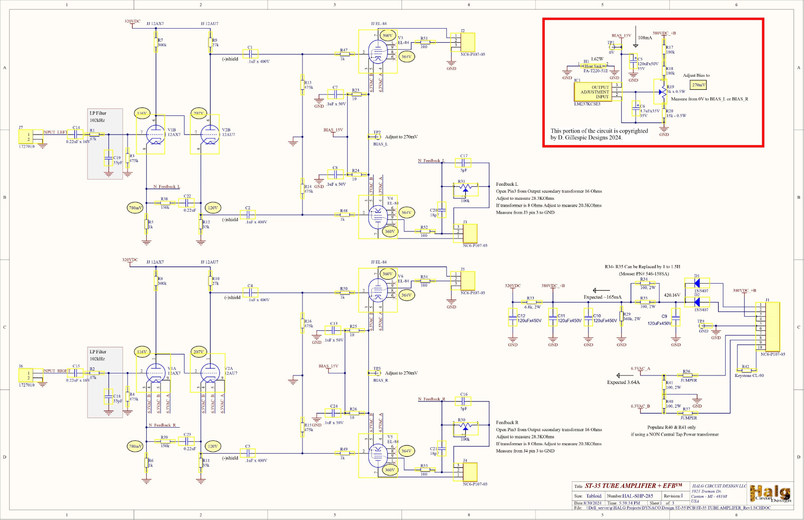 Dynaco ST-35 Stereo PCB with EFB™ Incorporated – Ready to be populated!!
