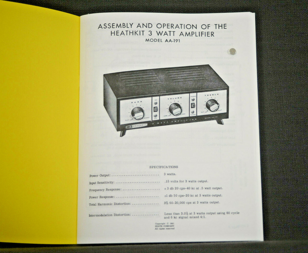 Heathkit AA-191 tube amplifier manual build assembly operation diagrams