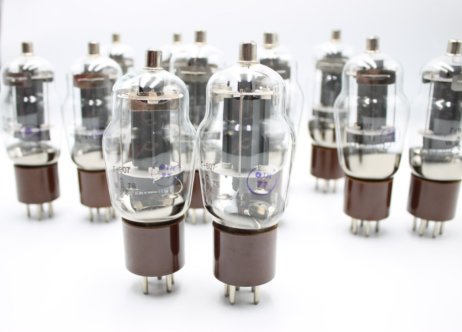 2 PCS G-807 / VT-100 / QE06/50 / 6BG6G. Generator Beam Tetrode.Brown Base.NOS.
