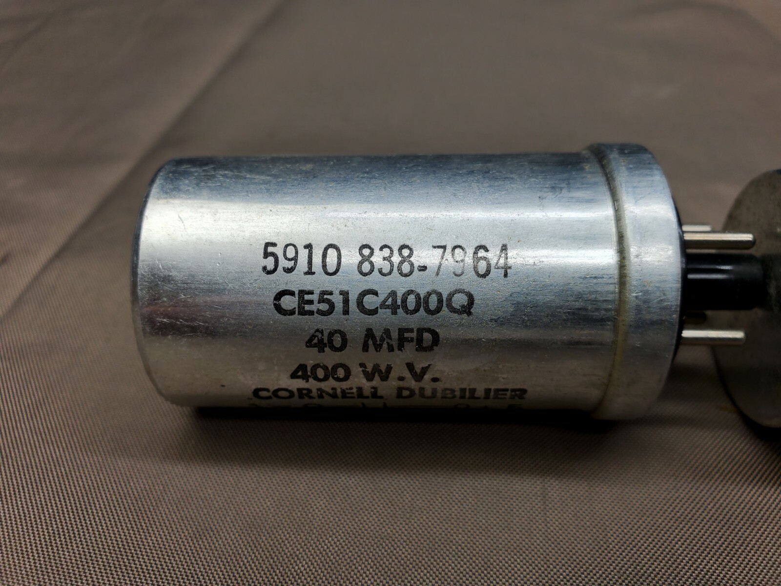 2 NOS Vintage Cornell Dubilier Can Capacitor 40 MFD 400 WV #CE51 C400Q