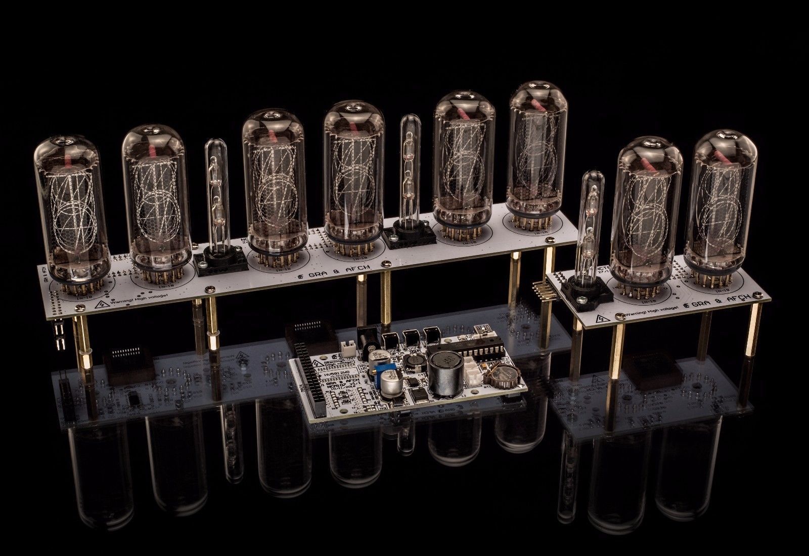 Nixie Tube Clock KIT DIY IN-18 PCB+All Parts Arduino comp. 12/24H WITHOUT TUBES