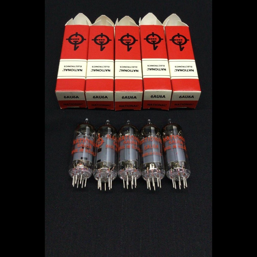 FULL SLEEVE (5) NOS NIB National 6AU6A Radio VACUUM TUBES Tested E.9474