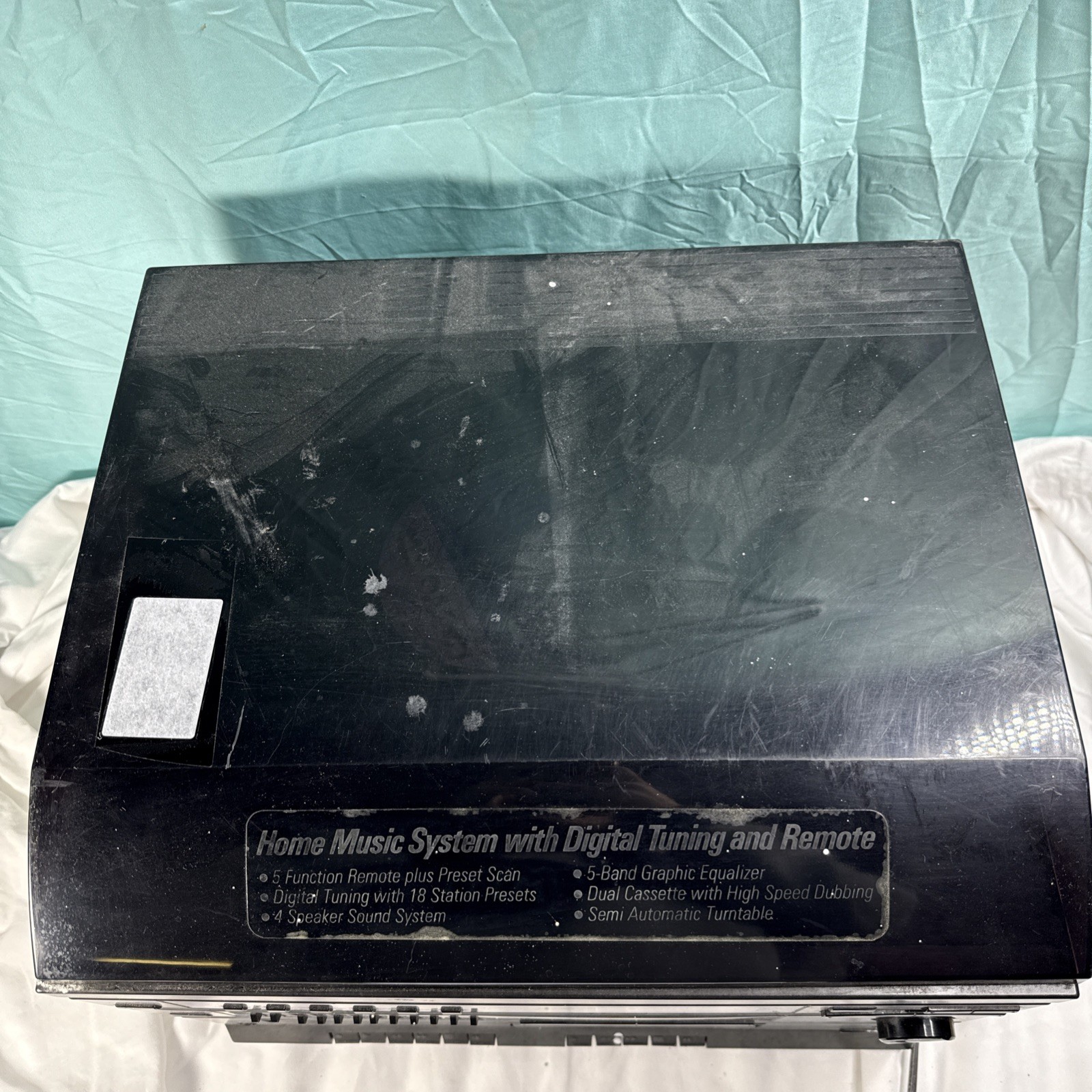 GE Compact Stereo System #11-1000 AM/FM Stereo 2 Cassette Phono Equalizer Read