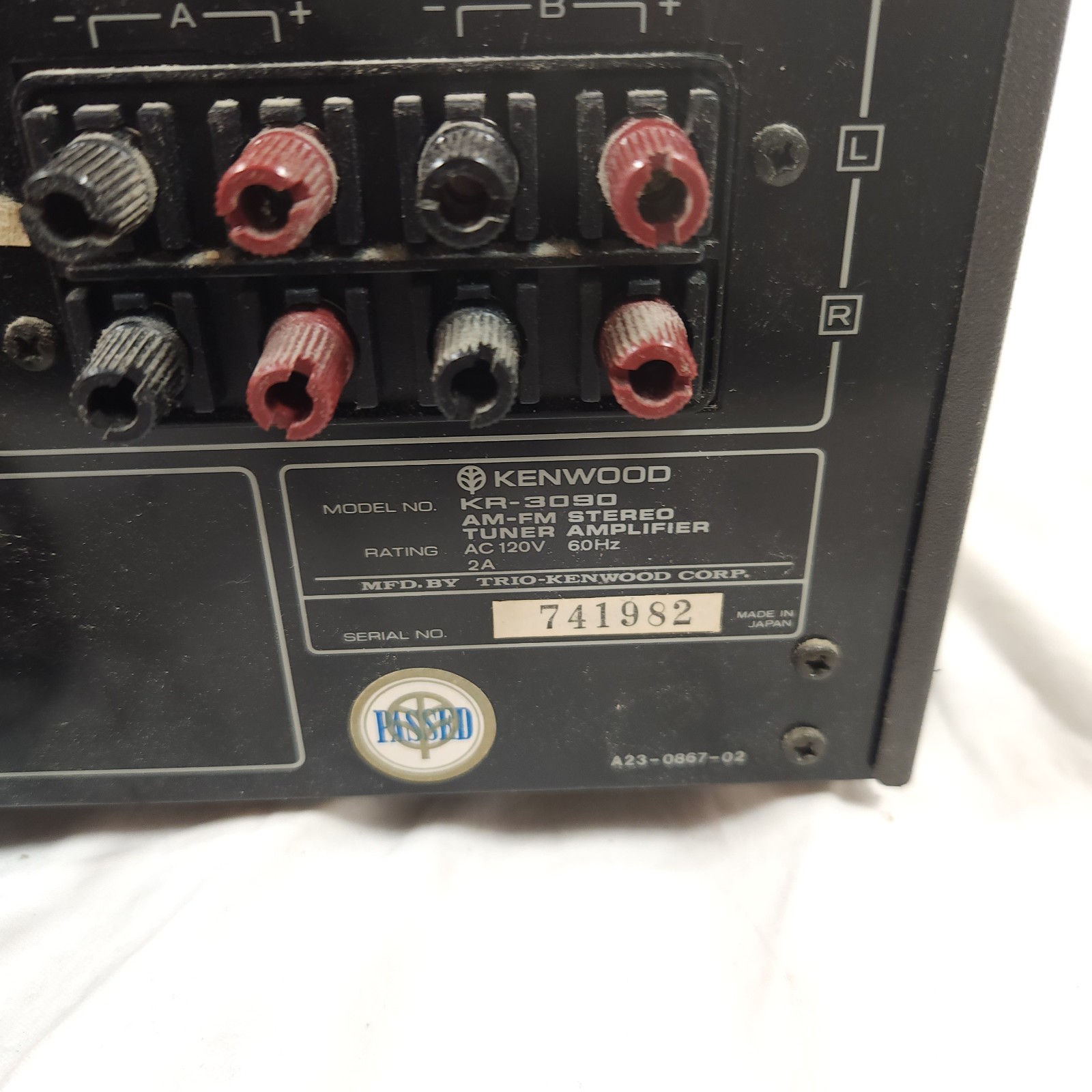 Kenwood KR-3090 AM/FM Stereo Receiver As Is Read