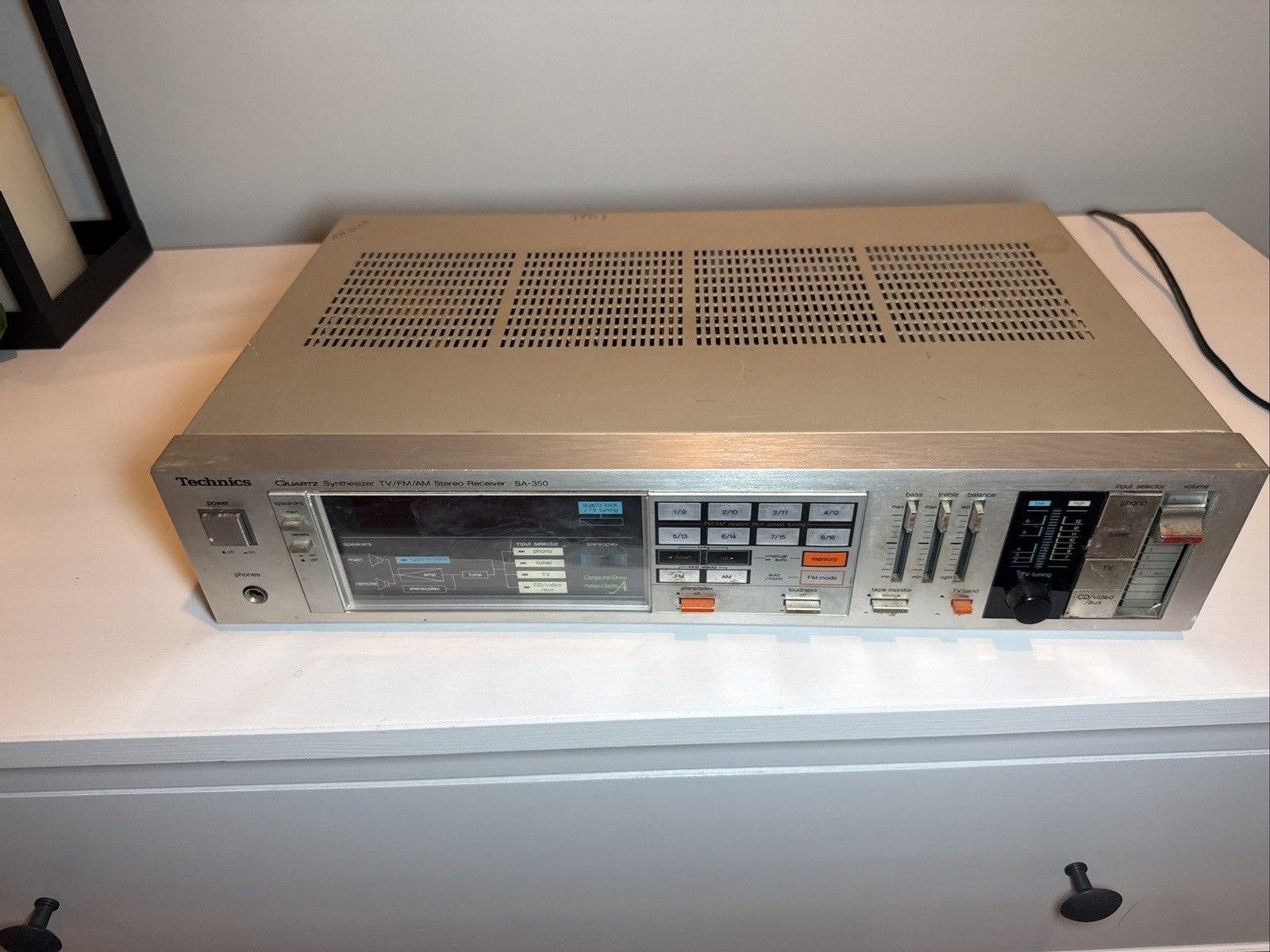 Technics SA-350 Quartz Synthesizer TV/FM/AM Stereo Receiver — Working
