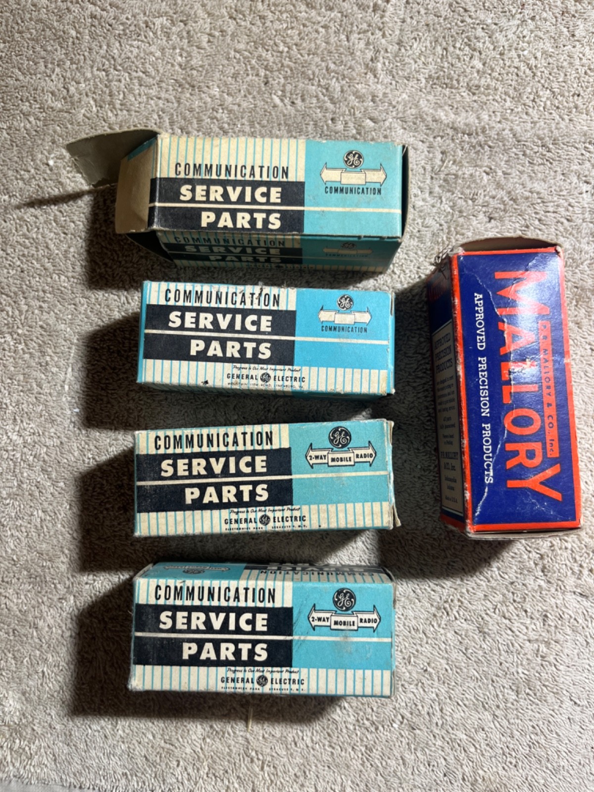 Mallory and GE genuine service parts, vibrator components, capacitors NOS