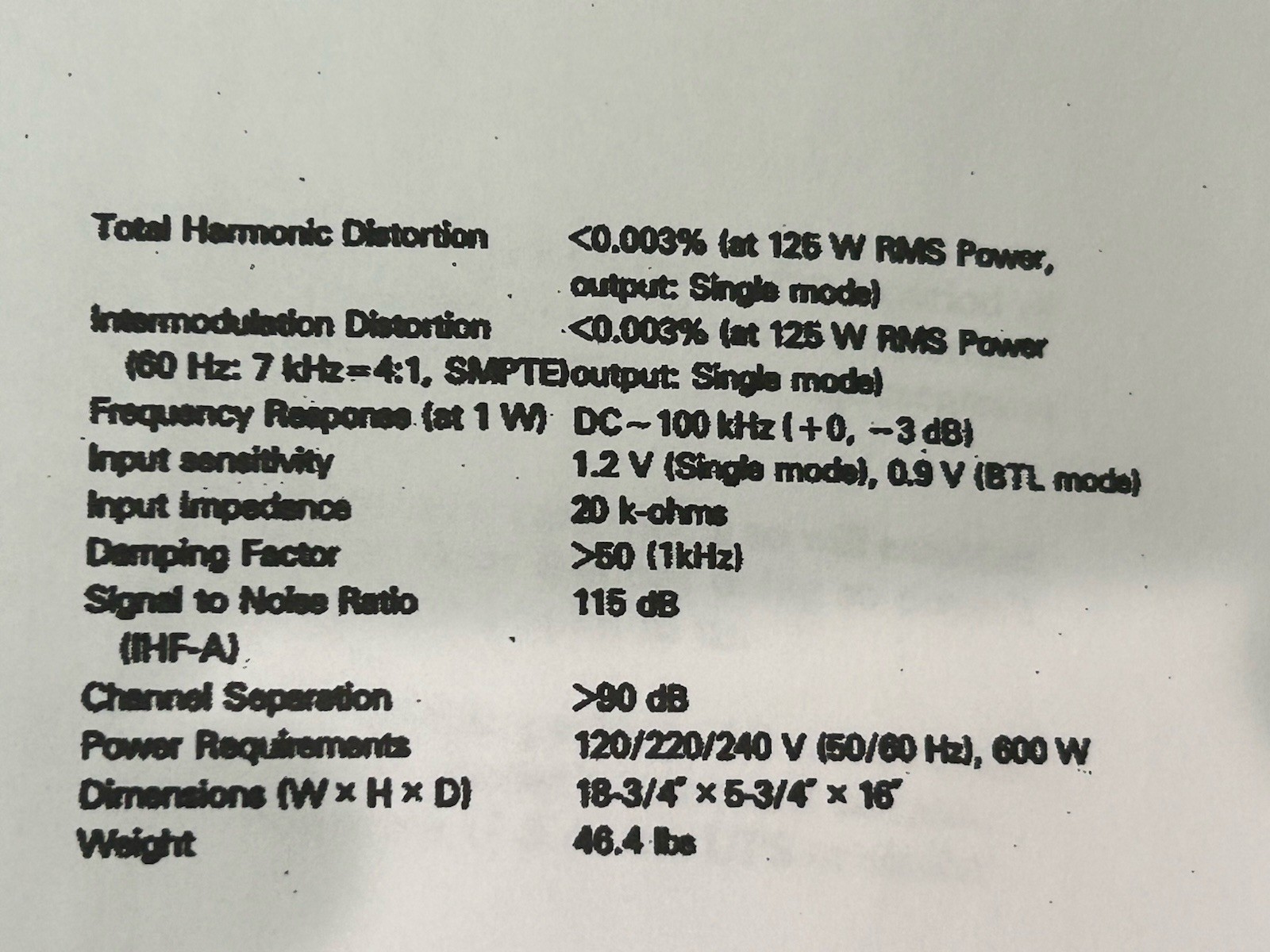 DBX BX-3 MkII Power Amplifier Made In Japan
