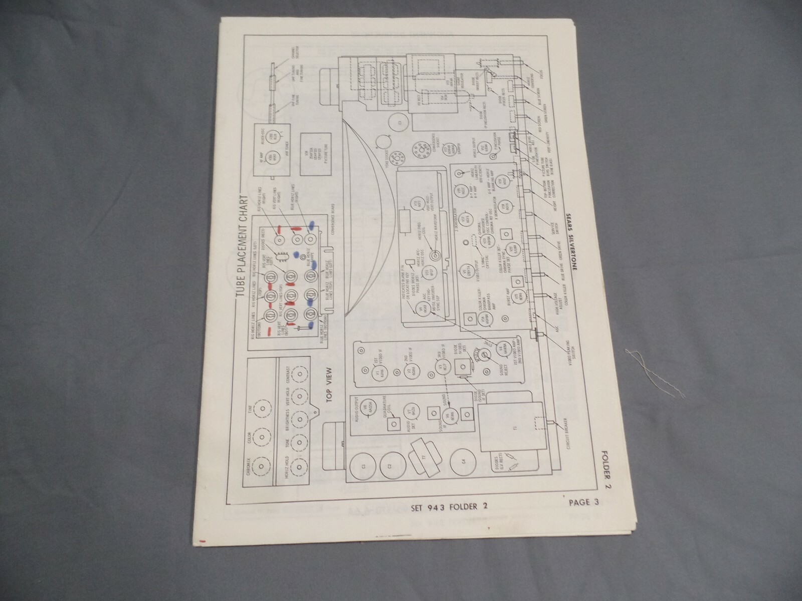 Sears Silvertone Console TV Chassis Sams Photofact 1968