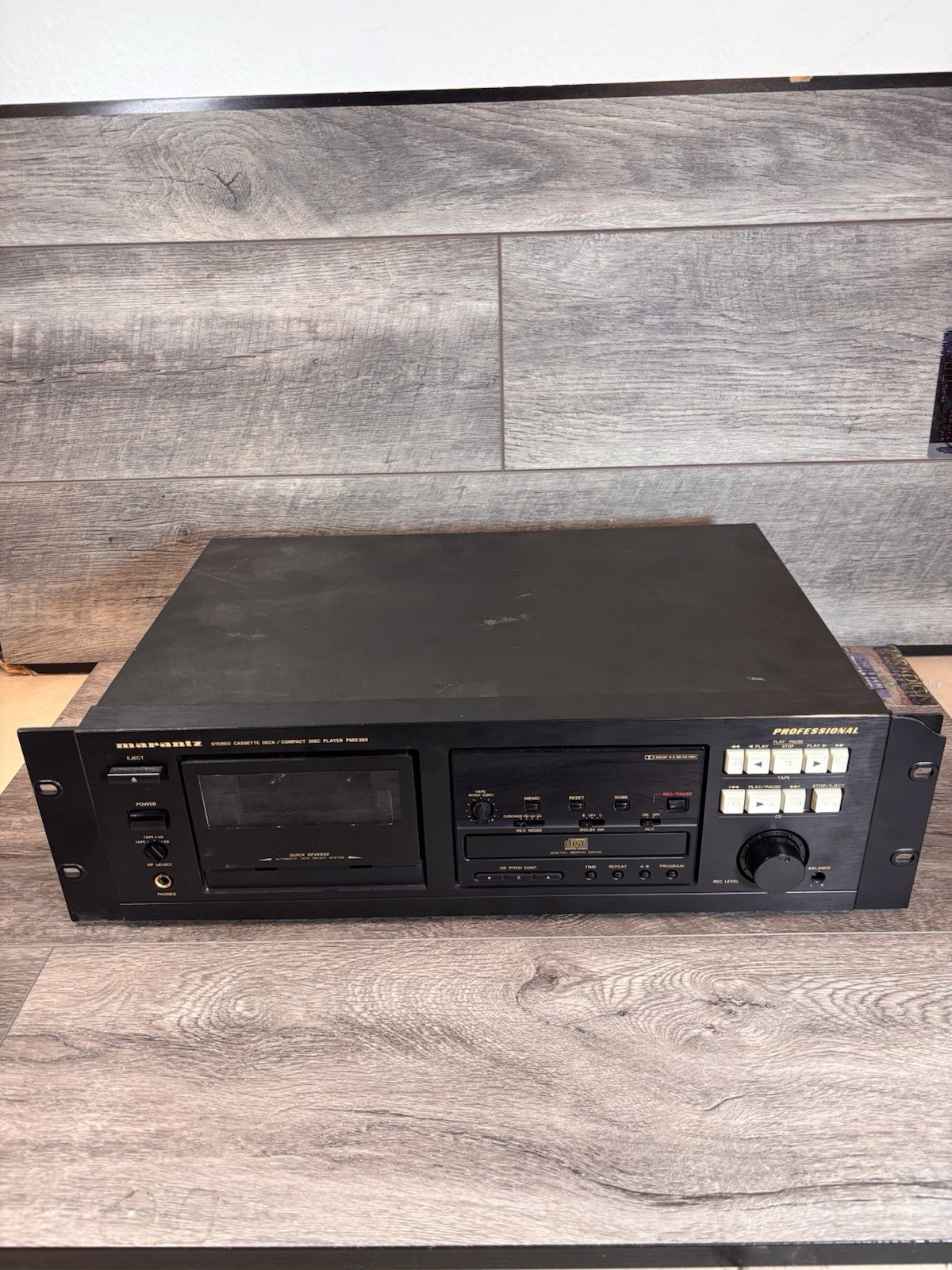Marantz PMD350U Professional Stereo Cassette Deck CD Player Rack Parts or Repair