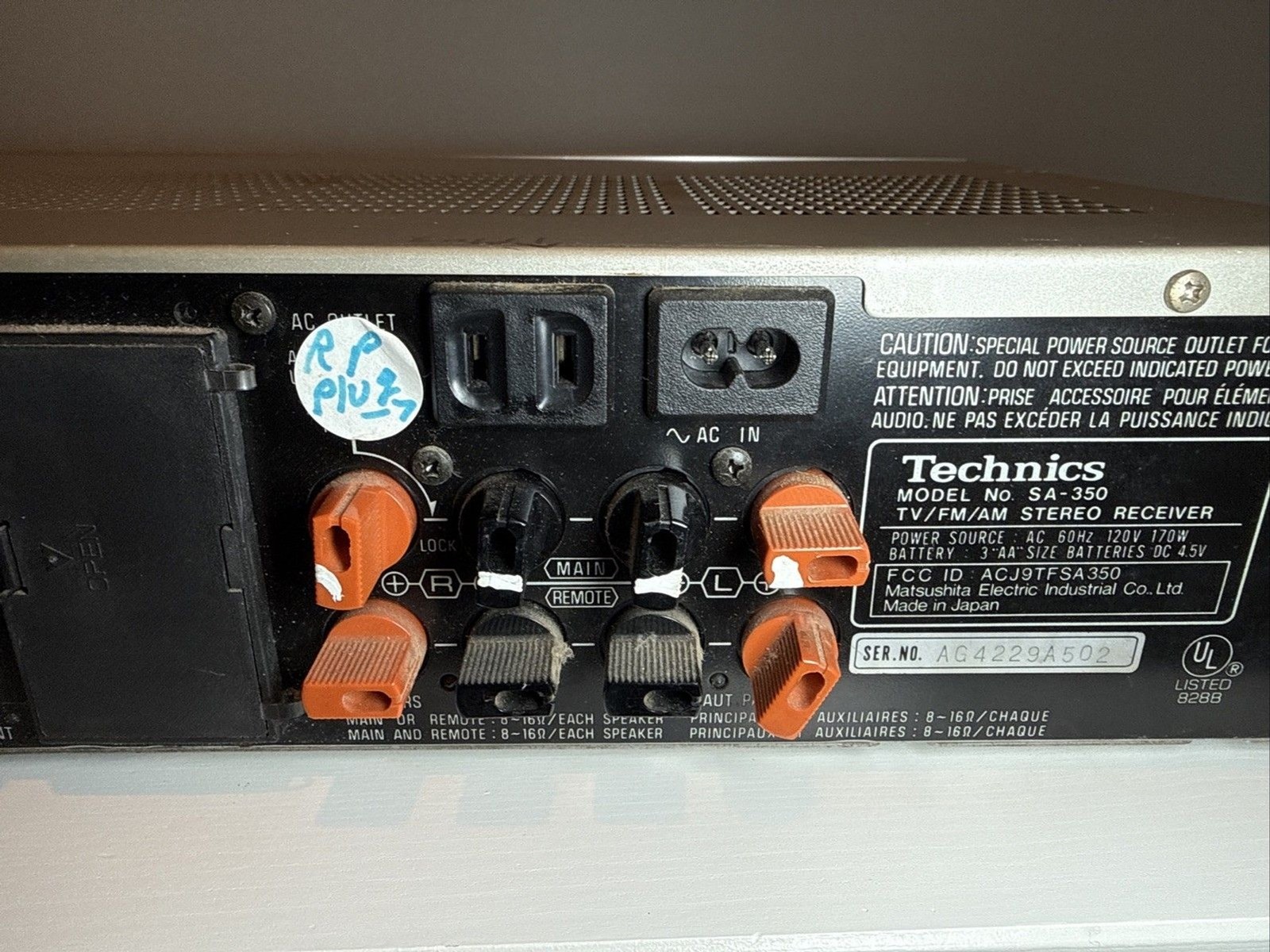 Technics SA-350 Quartz Synthesizer TV/FM/AM Stereo Receiver — Working