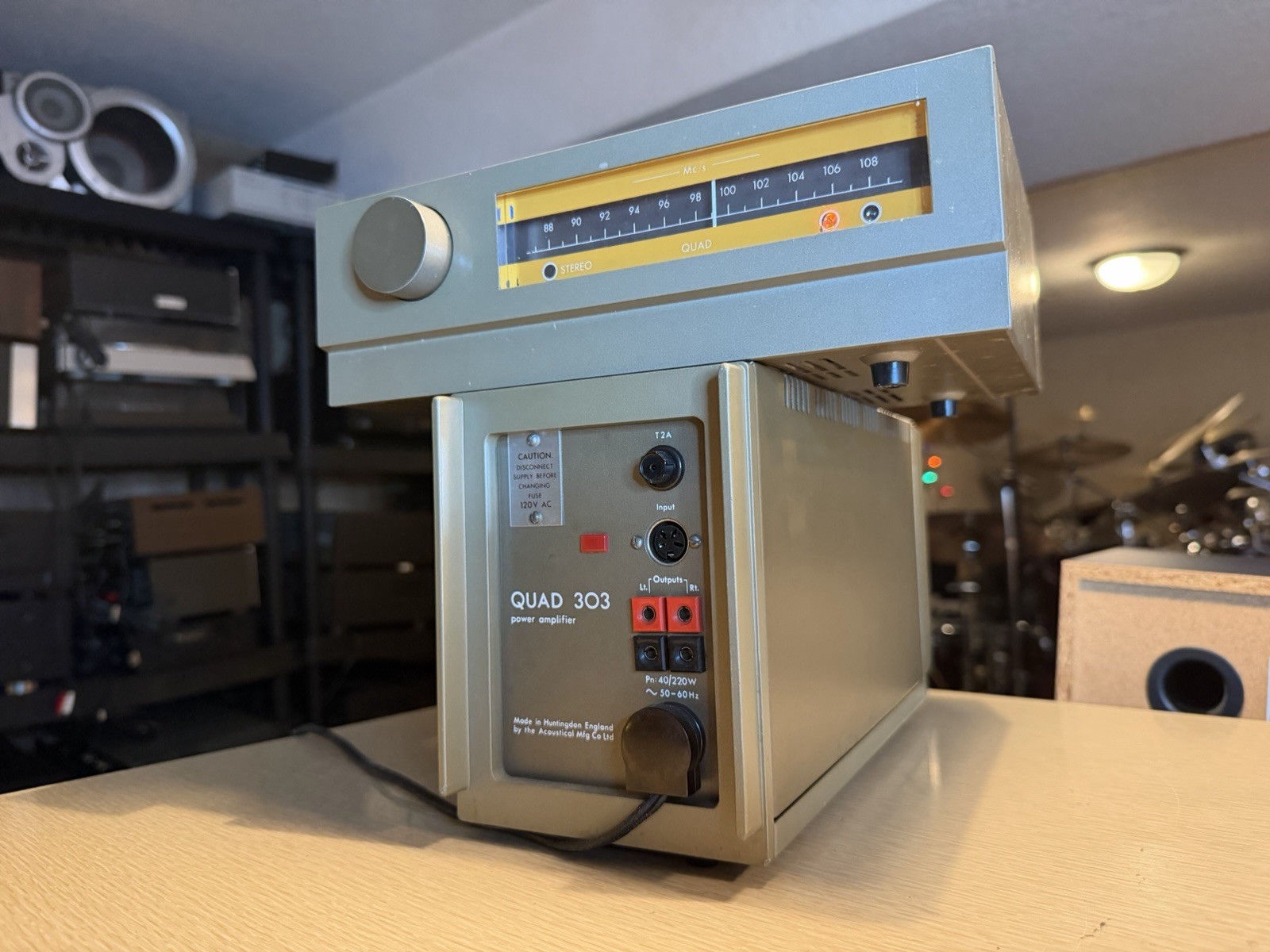 Quad 33 Control Unit + Quad FM 2 Stereo Tuner + Quad 303 Power Amp Serviced Rare