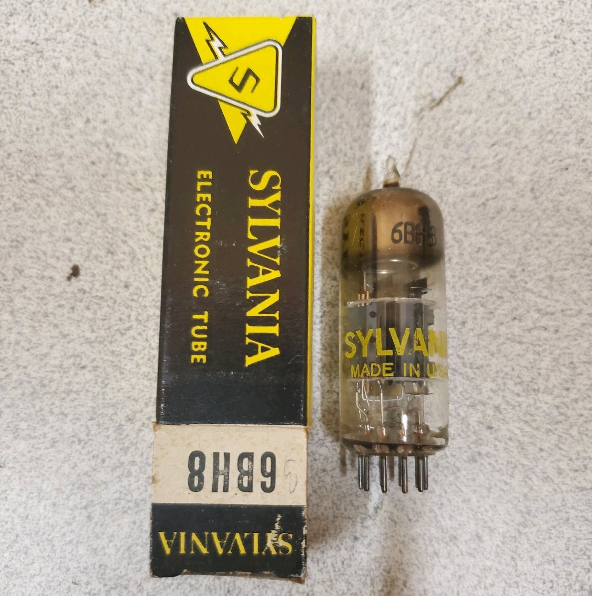 Vintage lot of 5 SYLVANIA Electronic Tubes,6S4A,6CN7,12AD6,6BK7B,6BH8, UNTESTED