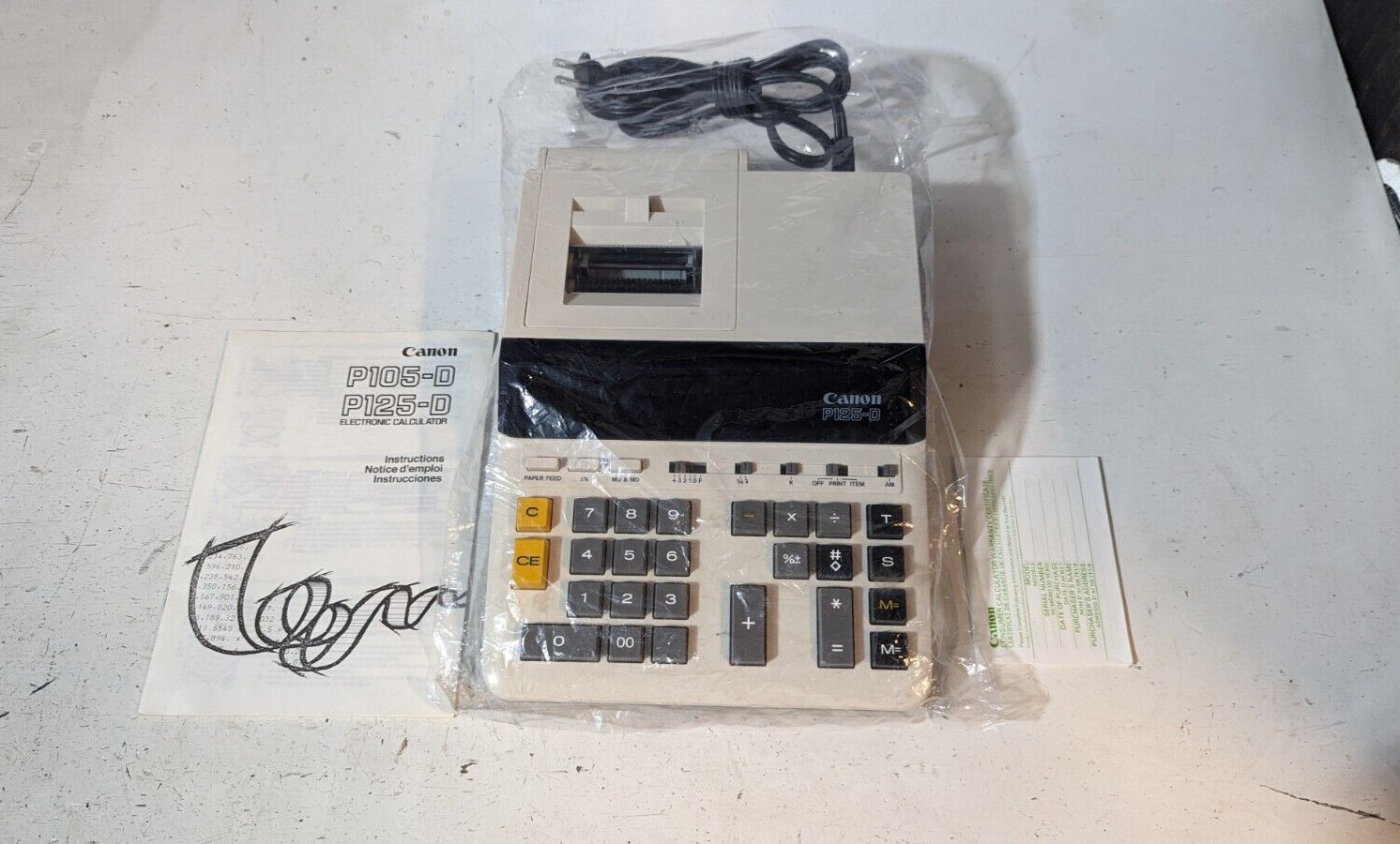 Vintage Canon Calculator and Printer P125-D Brand New Display 10 Digit