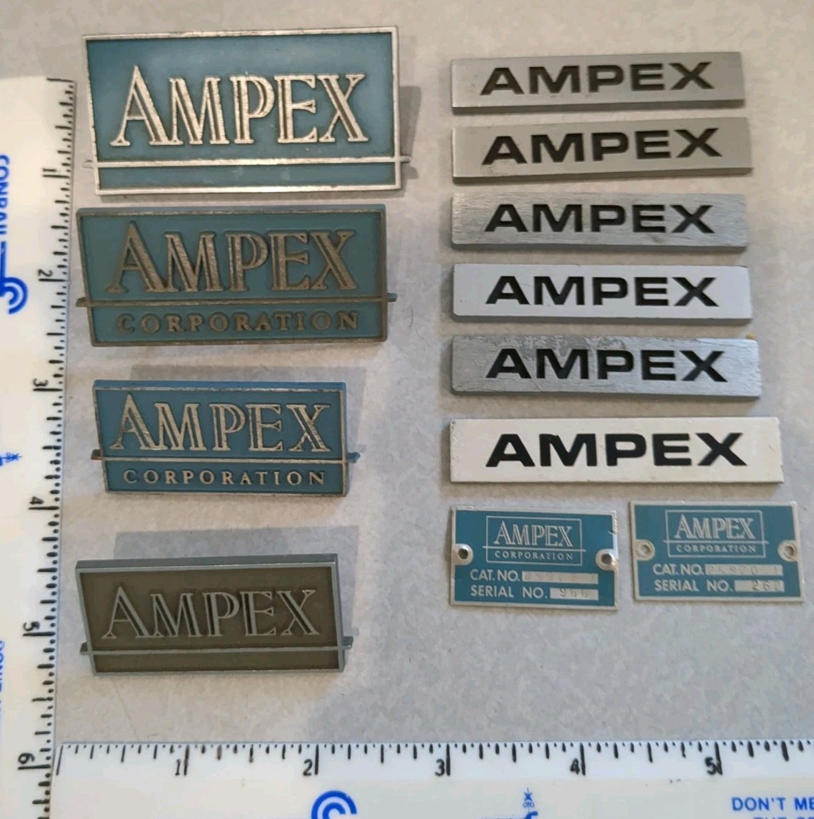 Lot AMPEX Corporation Badges Emblems Logos Audio Equipment Amplifier