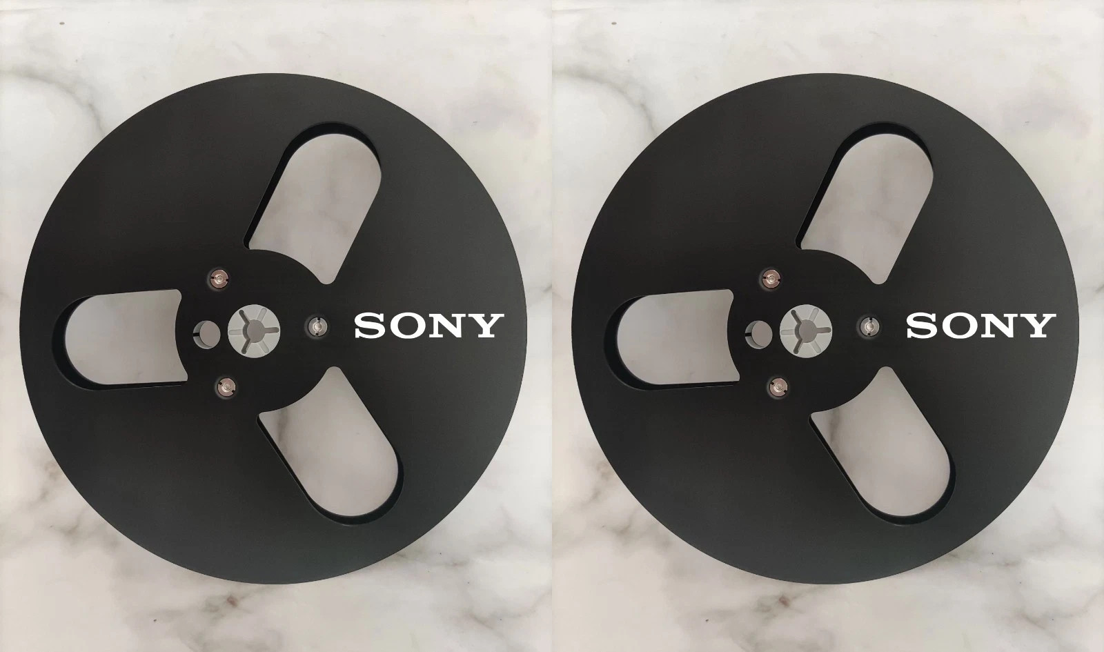 One Pair 7” SONY Tape Reel silvery Aluminum for Reel to Reel Empty Take up Reel
