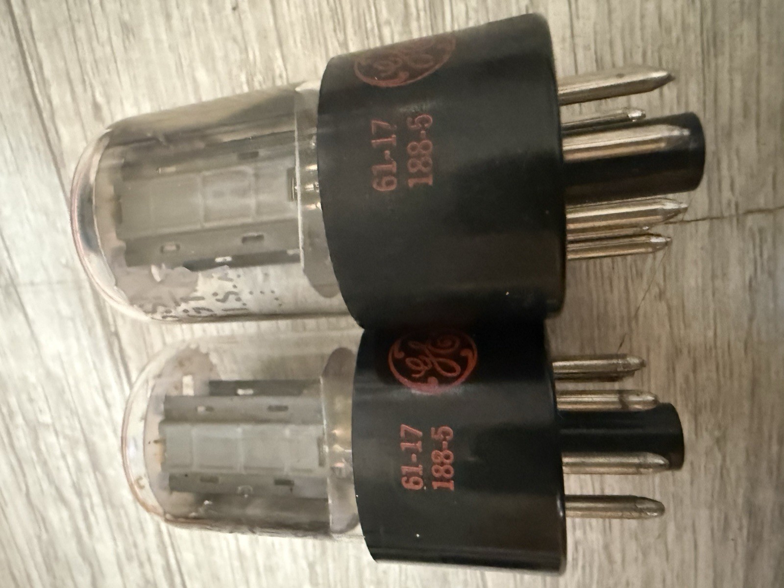 NOS Matched Quad GE 6SN7 GTB Red Label Side Getters OLD STOCK 60s