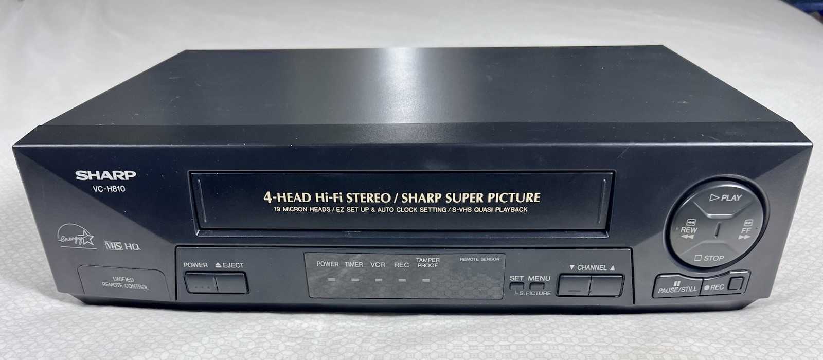 Sharp VC-H810U 4-Head Hi-Fi Stereo VHS VCR Player & Working Original Remote