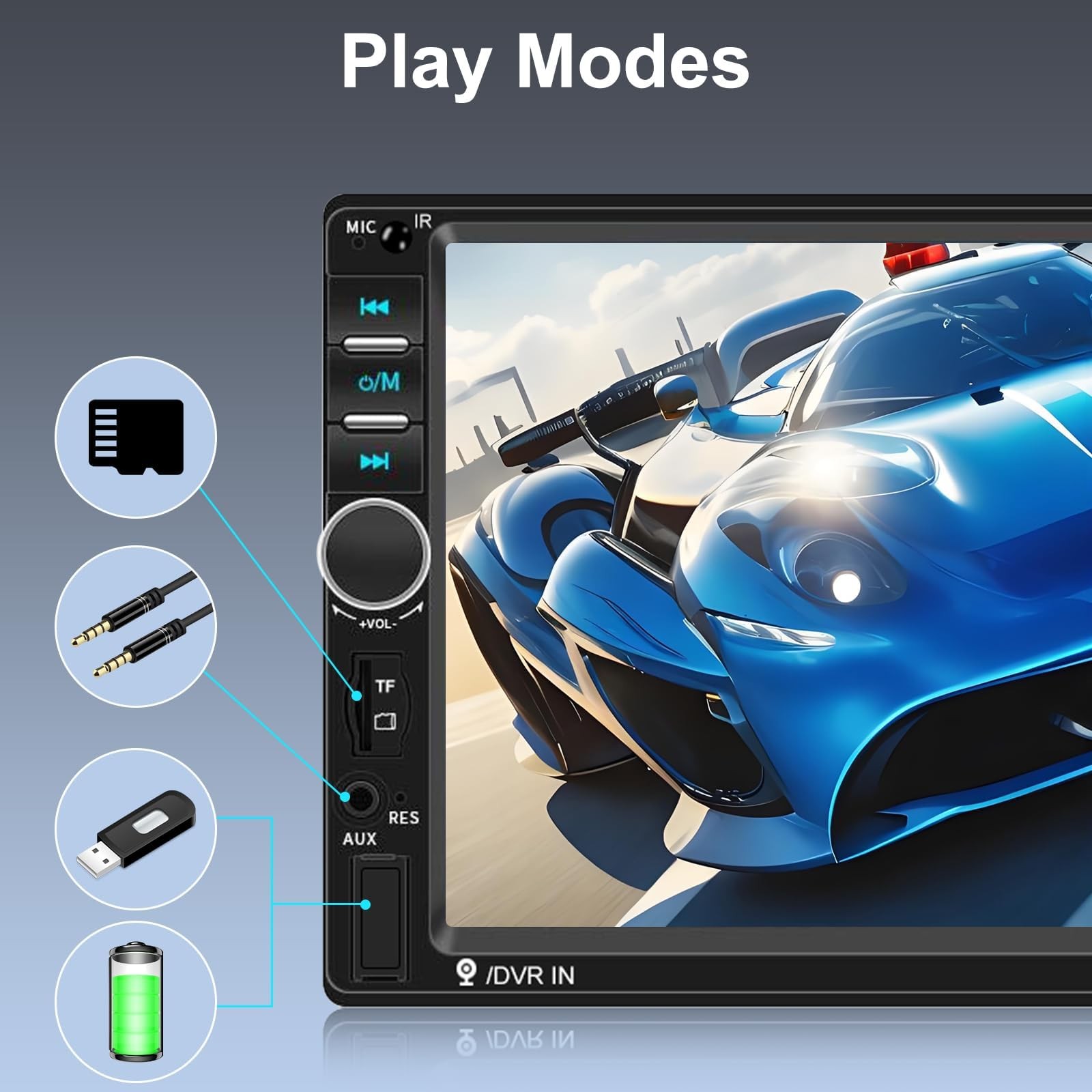 Nhopeew Double Din Car Stereo Bluetooth And Backup Camera 7 Inch Touch Screen