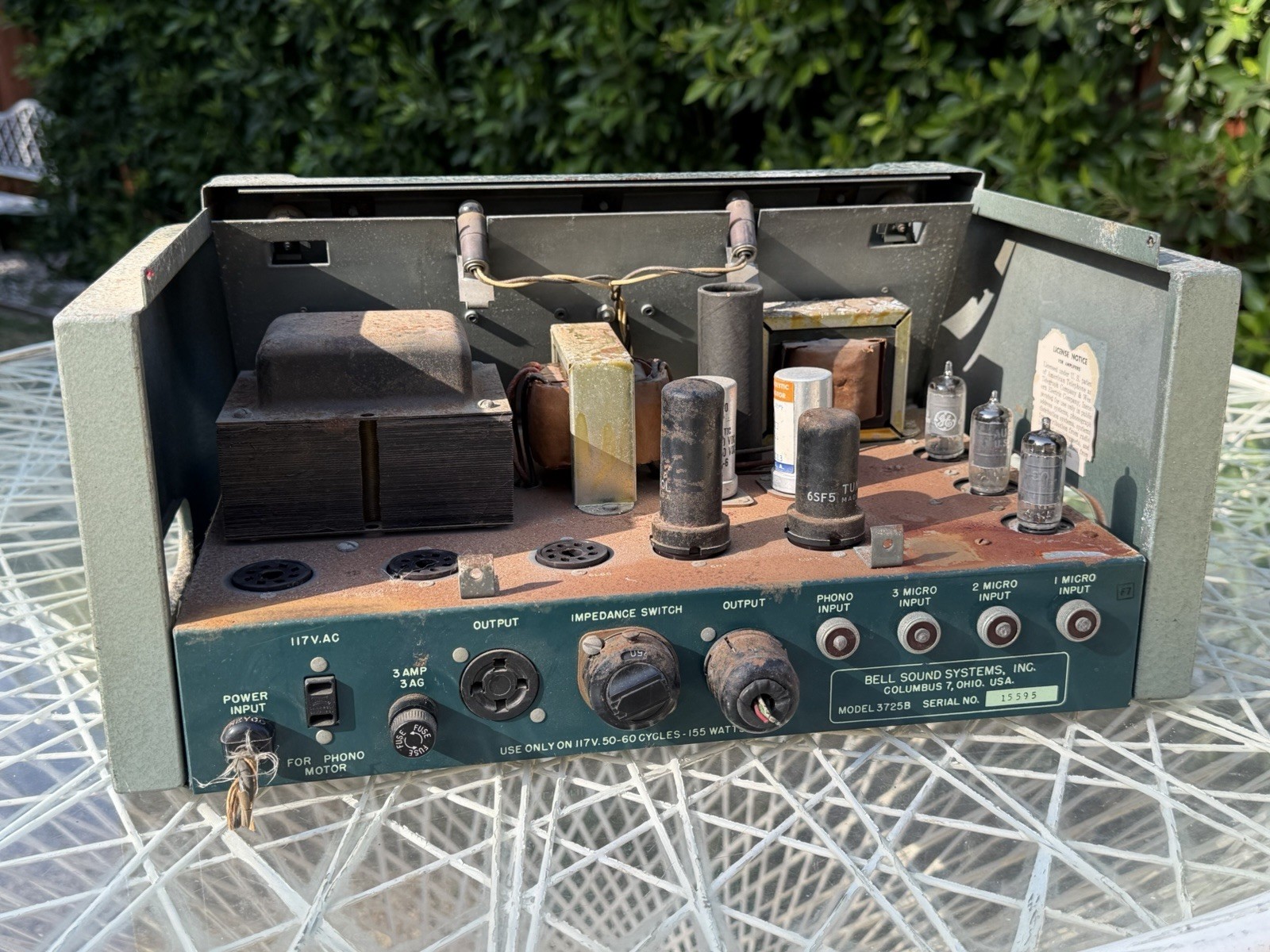 1950s Bell Sound Systems 3725B Vacuum Tube Amplifier PARTS/REPAIR