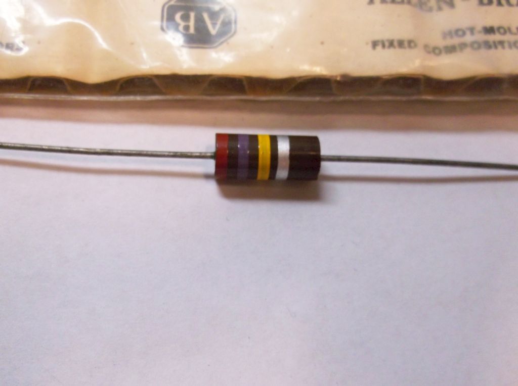 ALLEN BRADLEY 270k 2 watt 10% Carbon Comp Resistor(1)