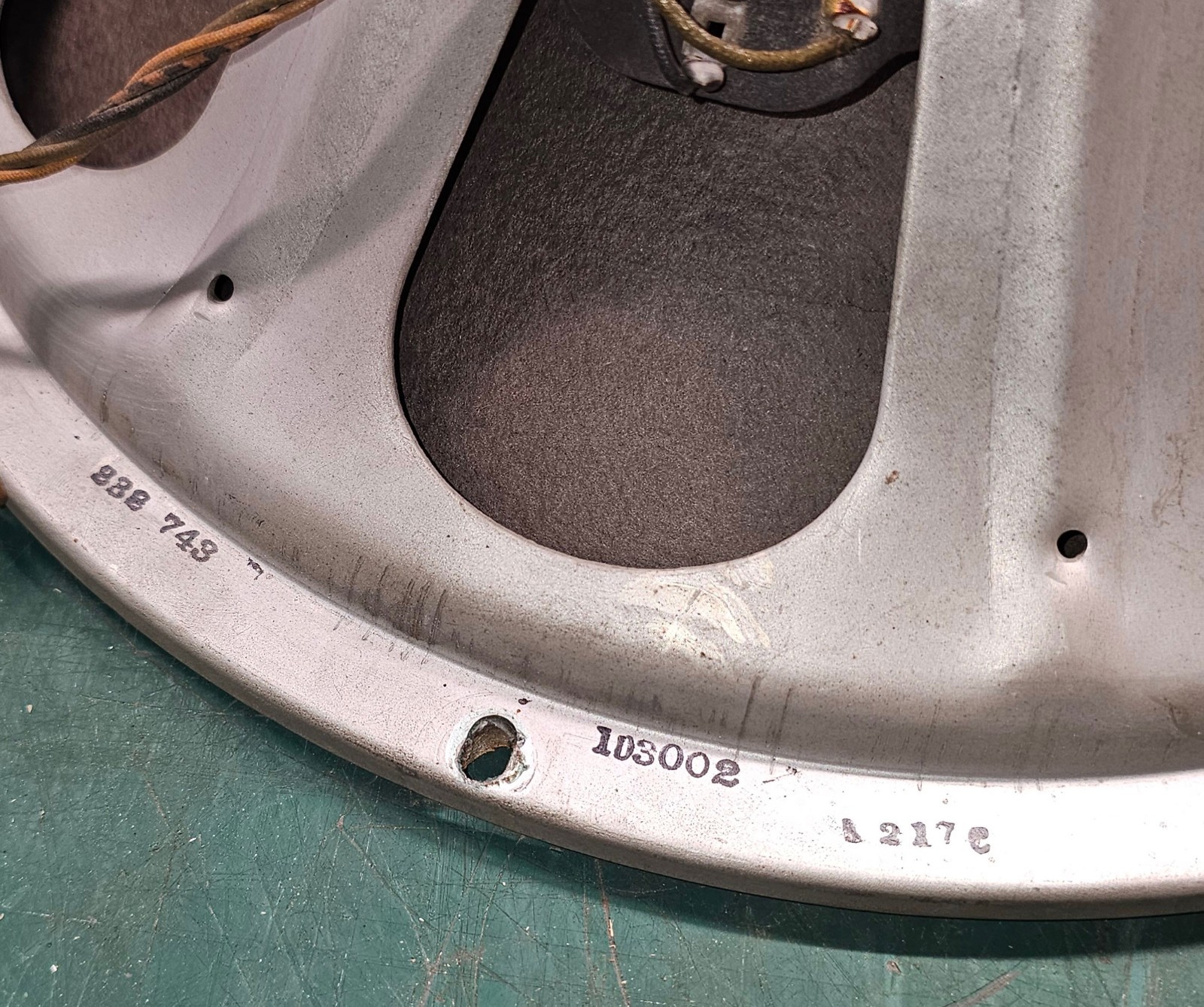 Magnavox 15″ Field Coil Speaker 150 Ohm FC / 16 Ohm VC Tested 155Ω/11.3Ω 583002