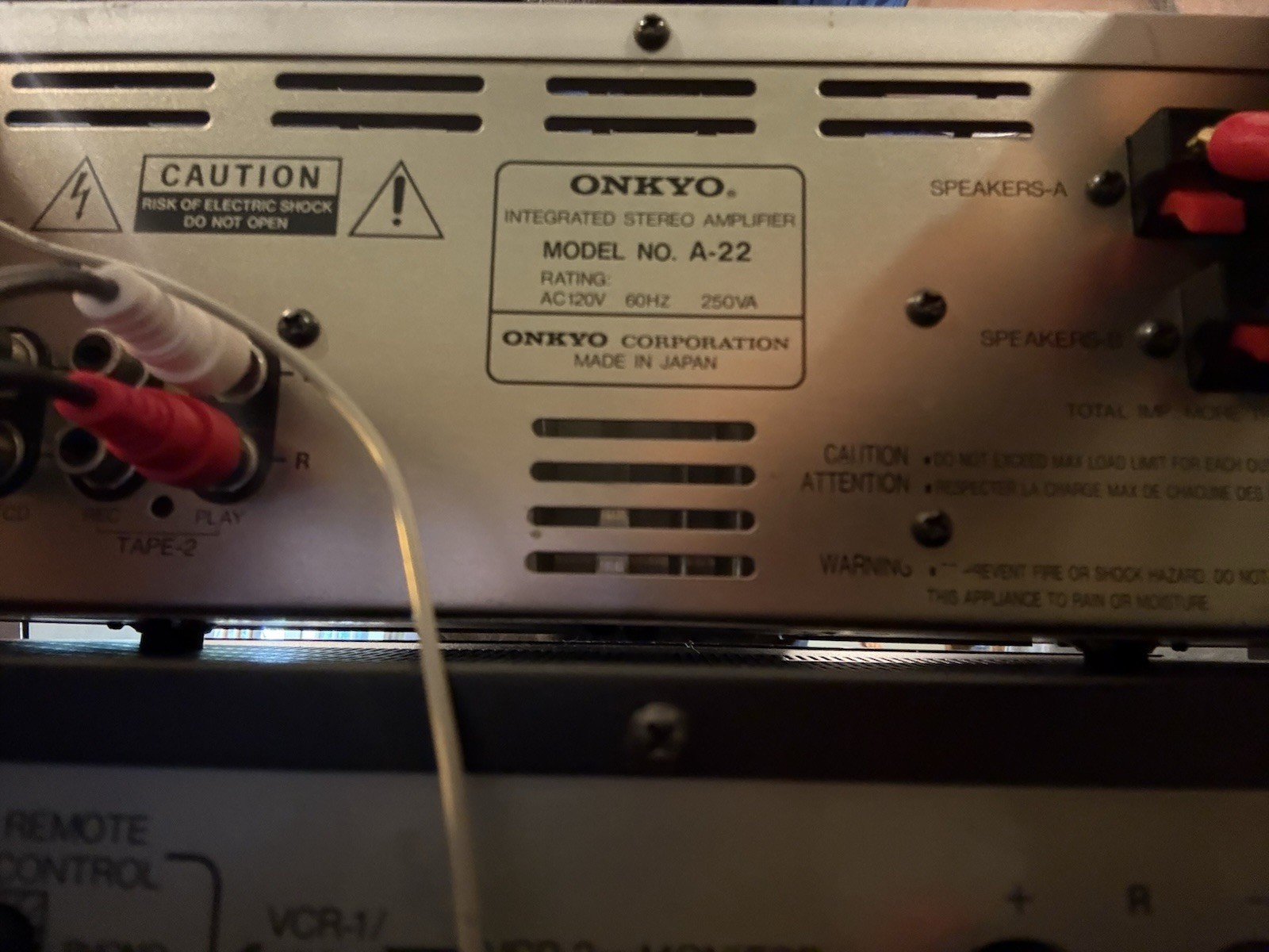 Onkyo A-22 Integrated Stereo Amp– Made in Japan – Tested & Fully Functional