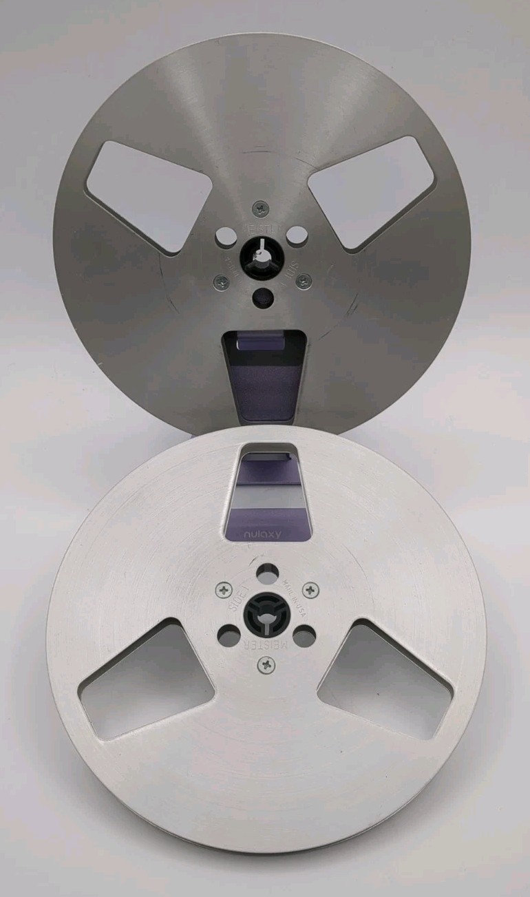 Lot Of 2 Vintage 7″ MEISTER Metal Take Up Reel To Reel 1/4″ Tape 3 Window
