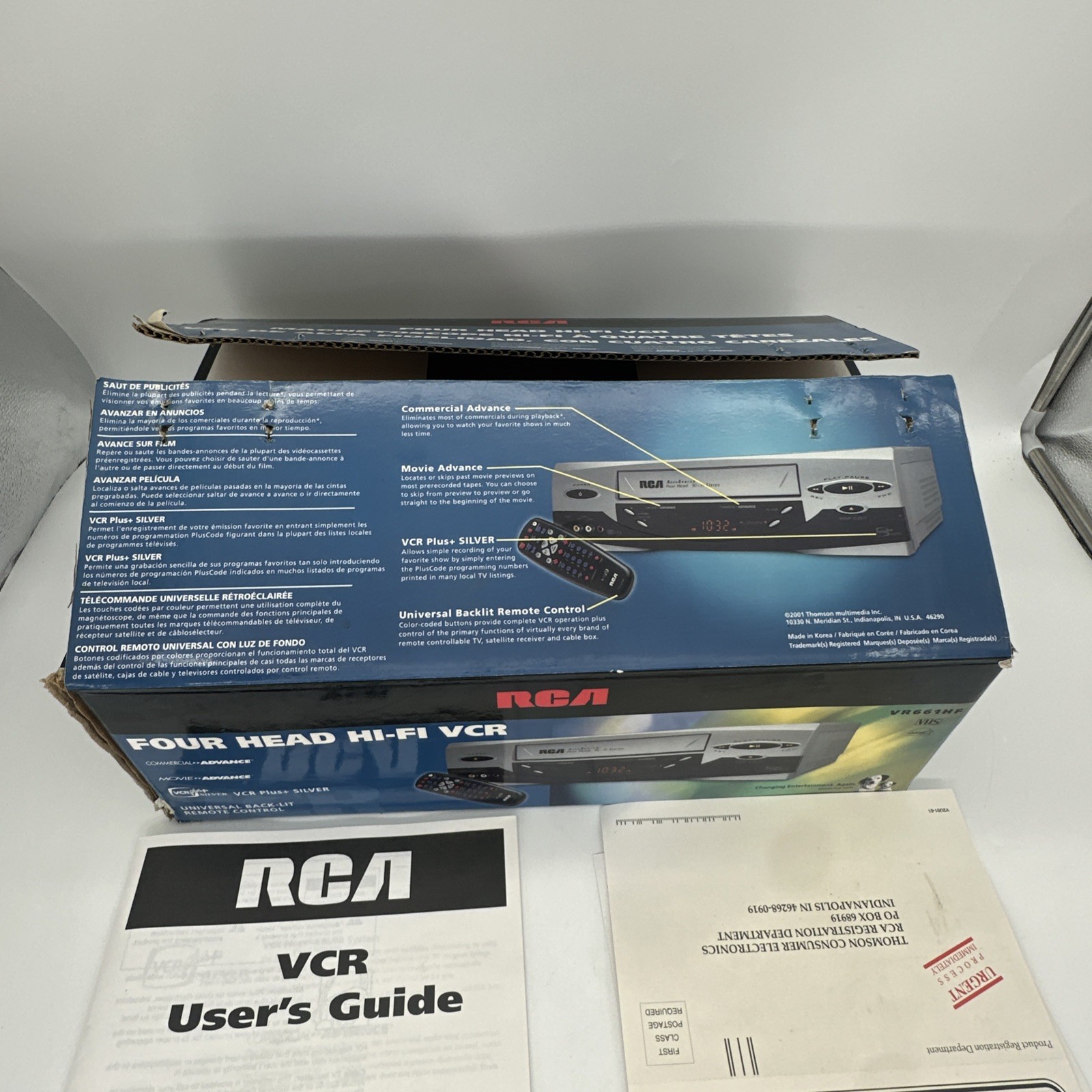 RCA VR661HF VCR 4-Head Hi-Fi Stereo VHS Tape Player Recorder With Remote Tested