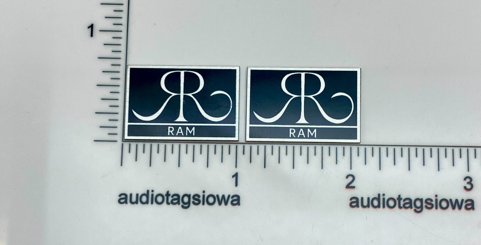 RAM Speaker Grill Badges Pair Custom Made Aluminum