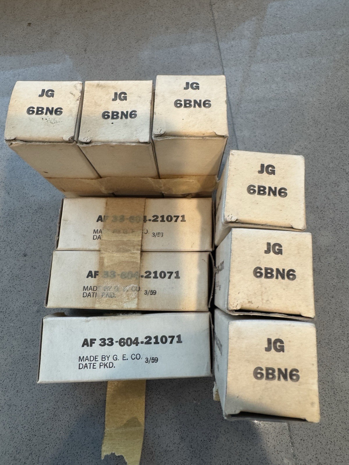 Lot 9 GE 6BN6 JG Vacuum Tubes NOS NIB Vintage Military