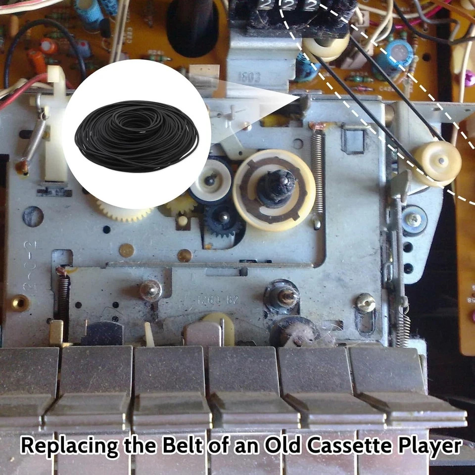 100 Rubber Belt Replacement For Recorders CD-ROM Video Machine Walkman DVD drive