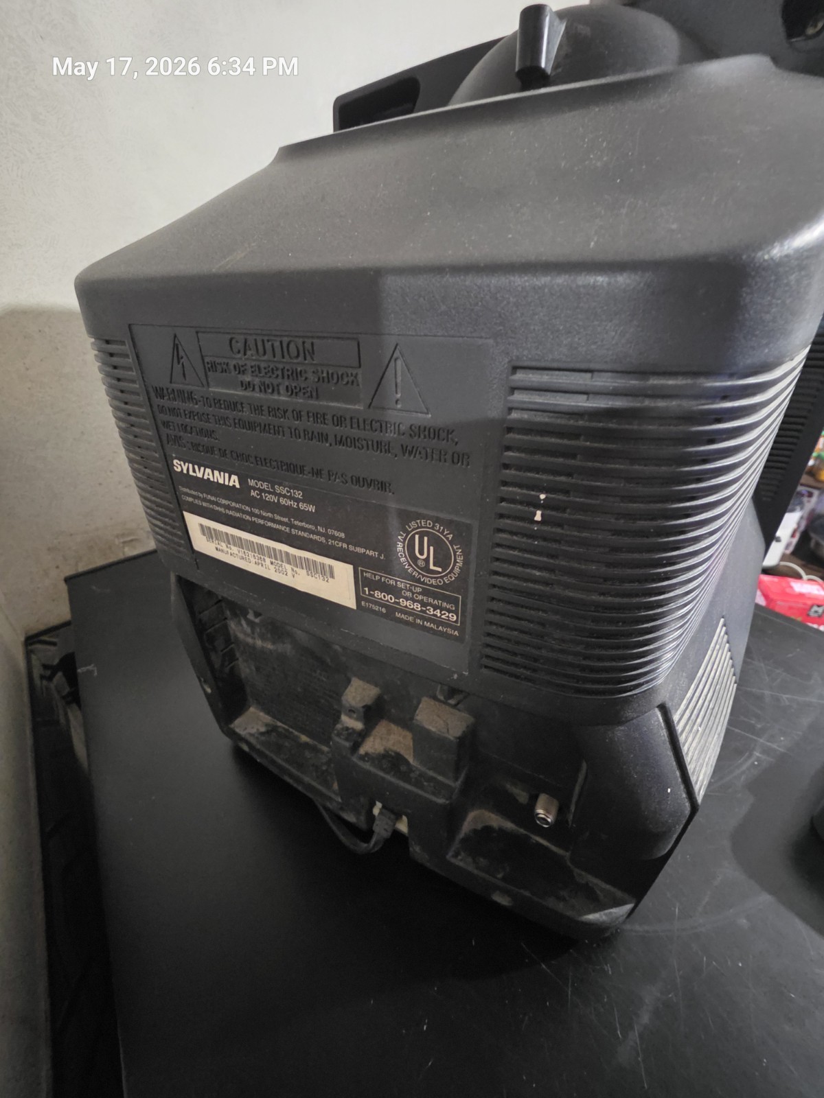 Sylvania SSC132 Vintage Retro TV/VCR Combo Unit tv works VCR NOT WORKING!!!
