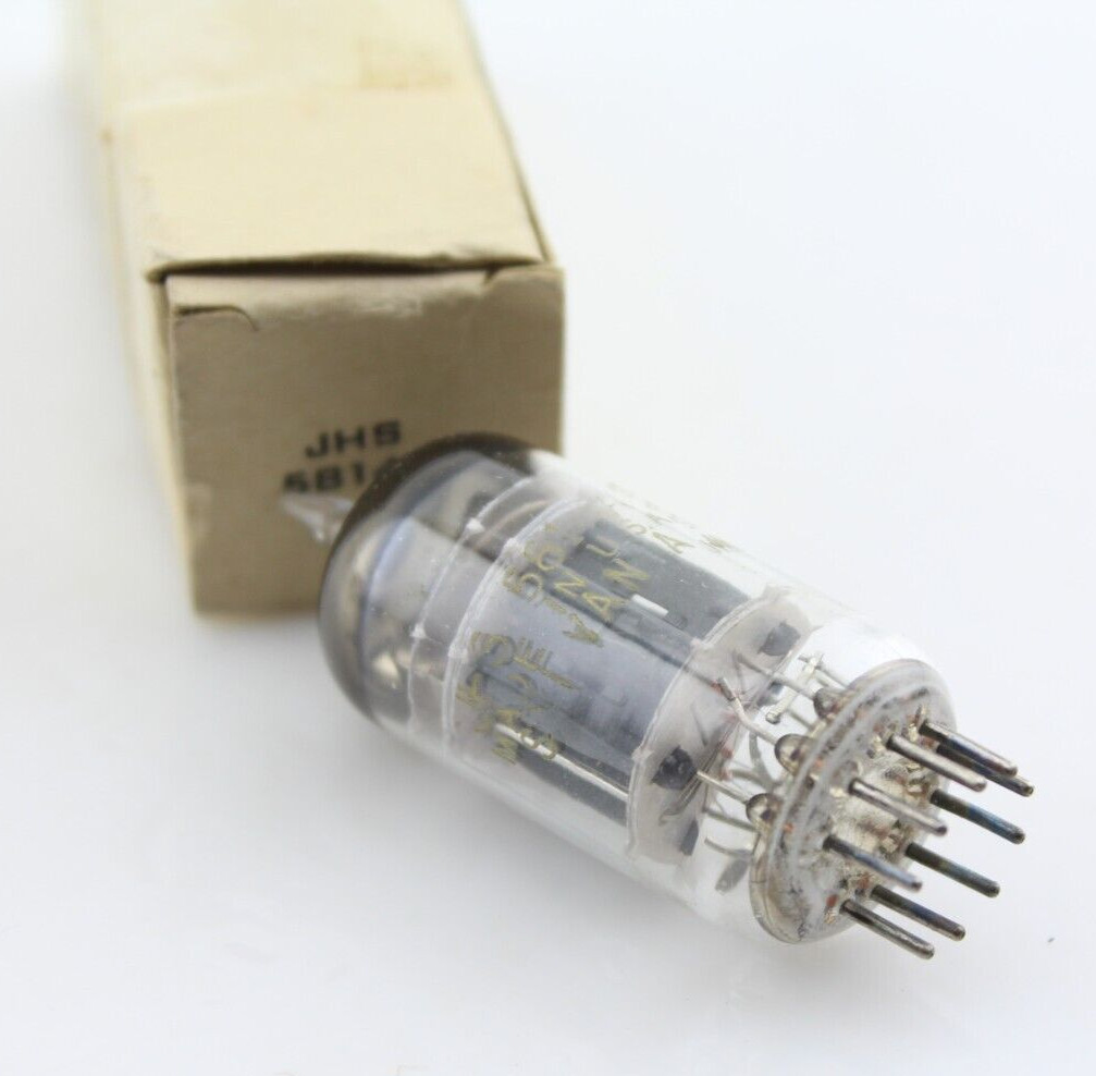 New NOS Qty 1 SYLVANIA JHS 5814A Grey Plates D Getter 1959 NOS Vintage Tube USA