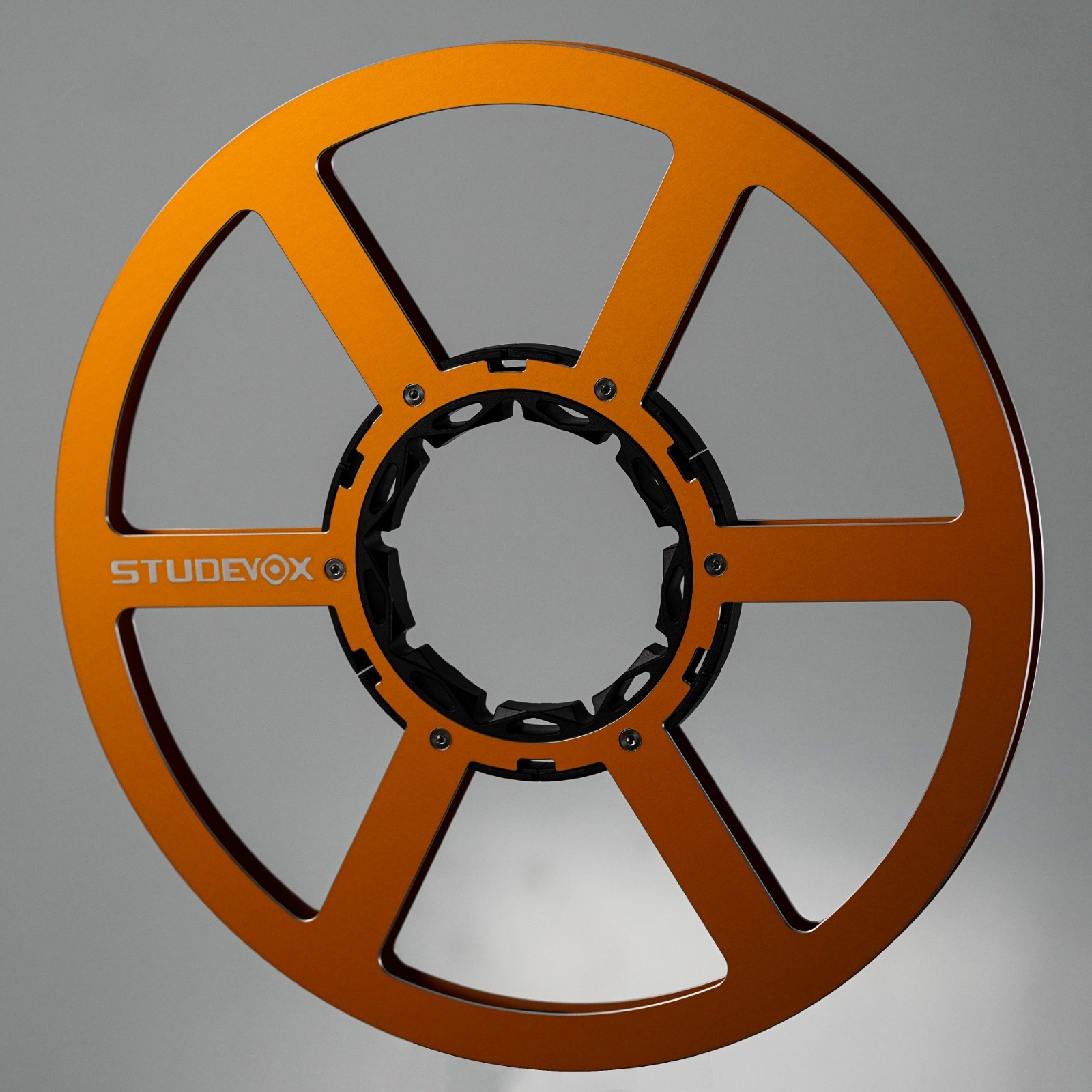 Studevox 10.5″ Edge Polished Orange Aluminium Tape Reel For Reel Tape Recorders