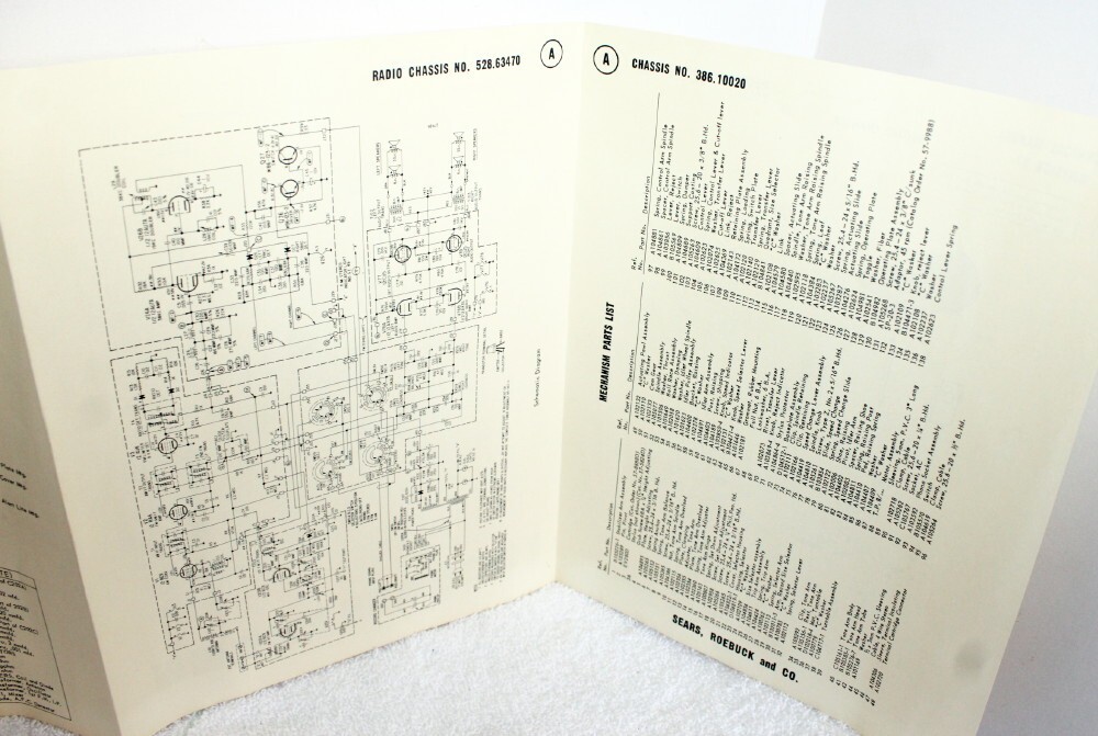 Sears Silvertone Model 6055 6056 Stereo Console Owners Manual + Schematic