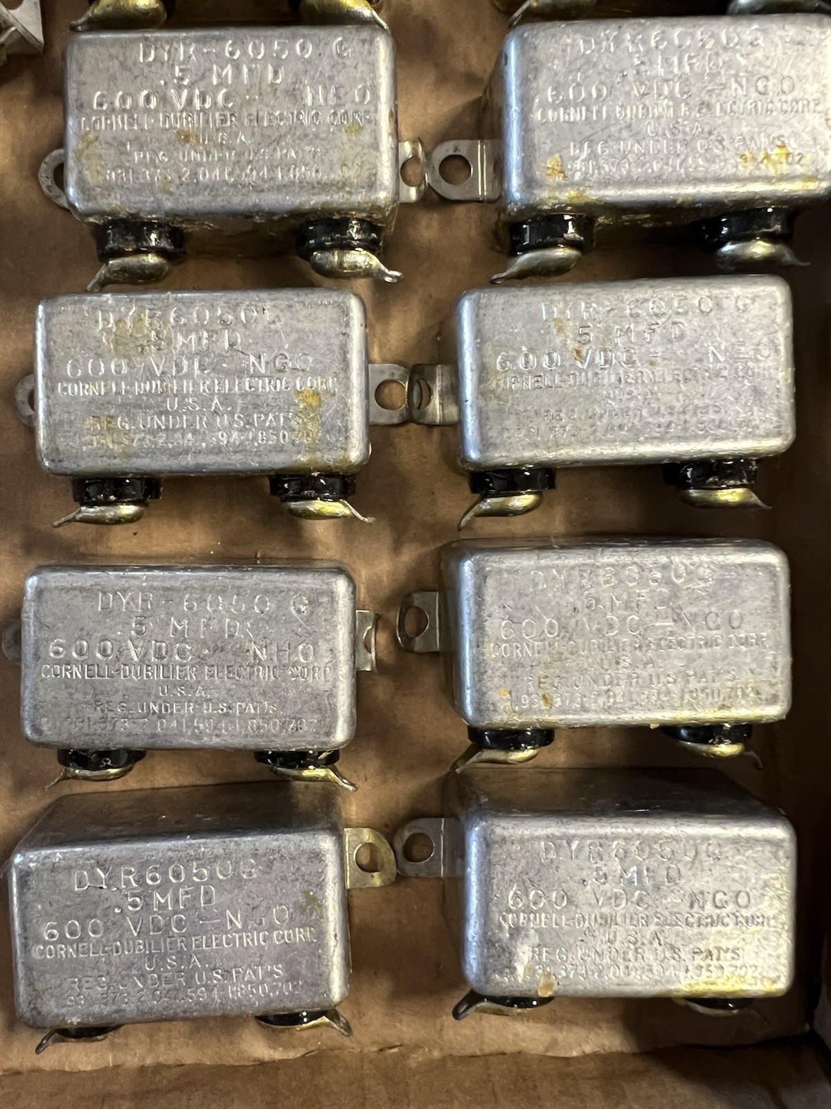 Lot Vintage Oil Capacitors Cornell Dubilier DYR6050G 0.5uF 600V Gudeman