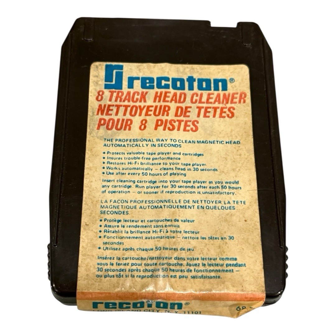 Recoton 8 Track Head Cleaner 8 Track Tape Cartridge