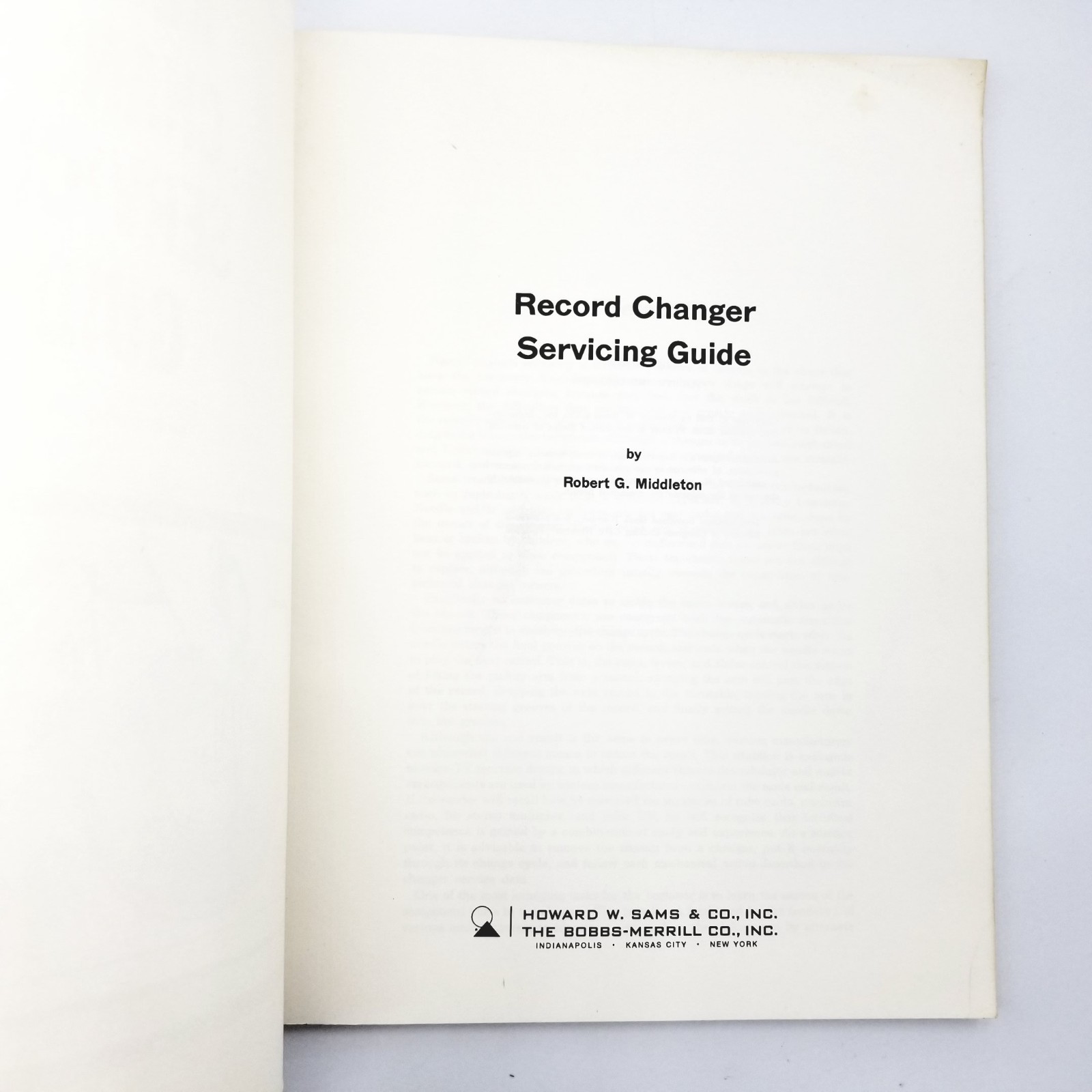 Record Changer Servicing Guide by Robert G. Middleton – 1974 Edition