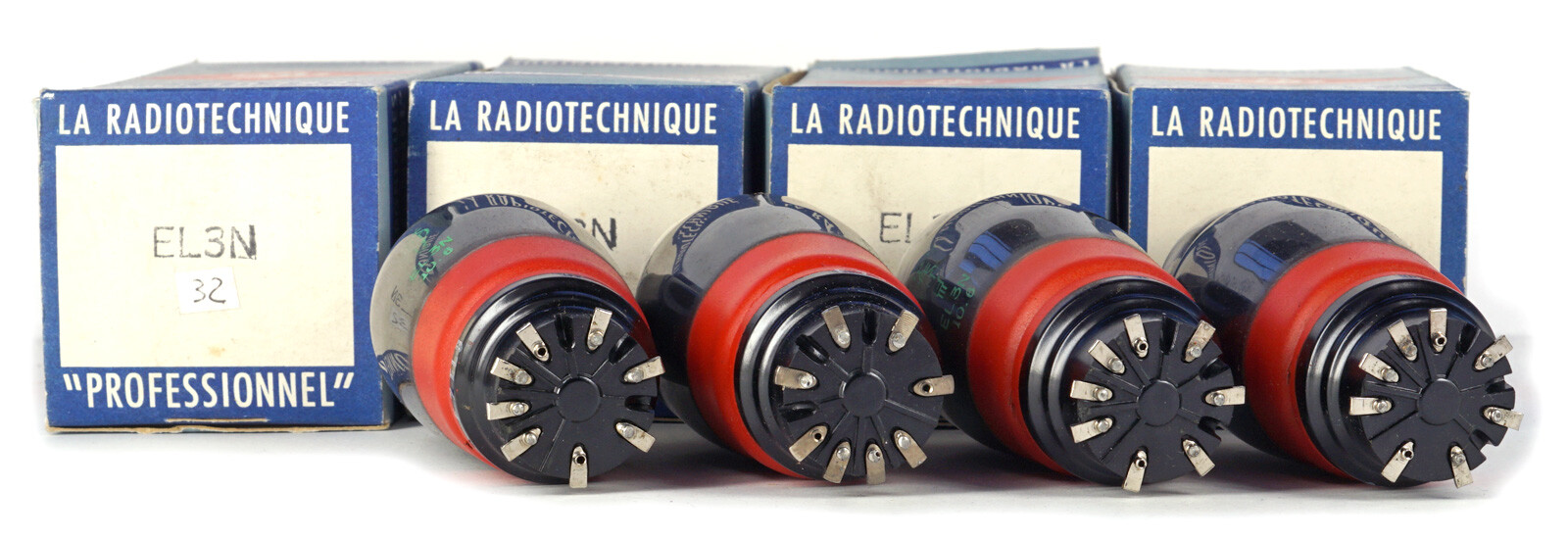MATCHED QUAD EL3N RT NOS FRANCE Tube Lampe TSF Röhre Valvula Valve 진공관 真空管 电子管