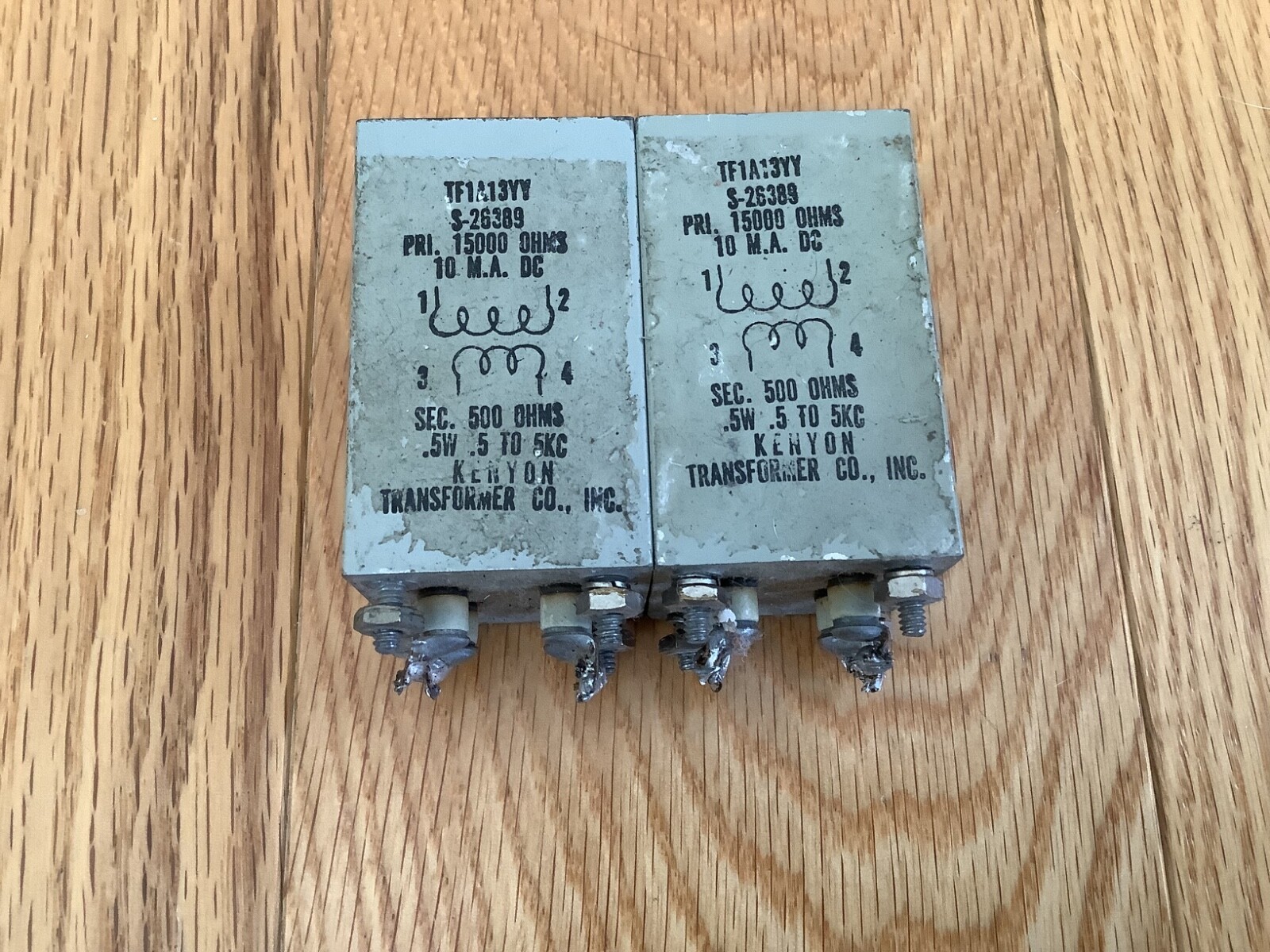 Pair Kenyon Preamp Output Transformers 15k 600 Ohms 6SN7 S-26389