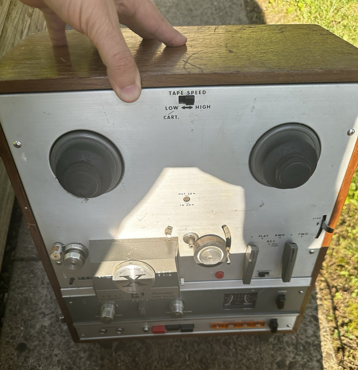 Akai X-1800SD Cross Field Reel to Reel 8-Track Recorder Parts Repair Untested