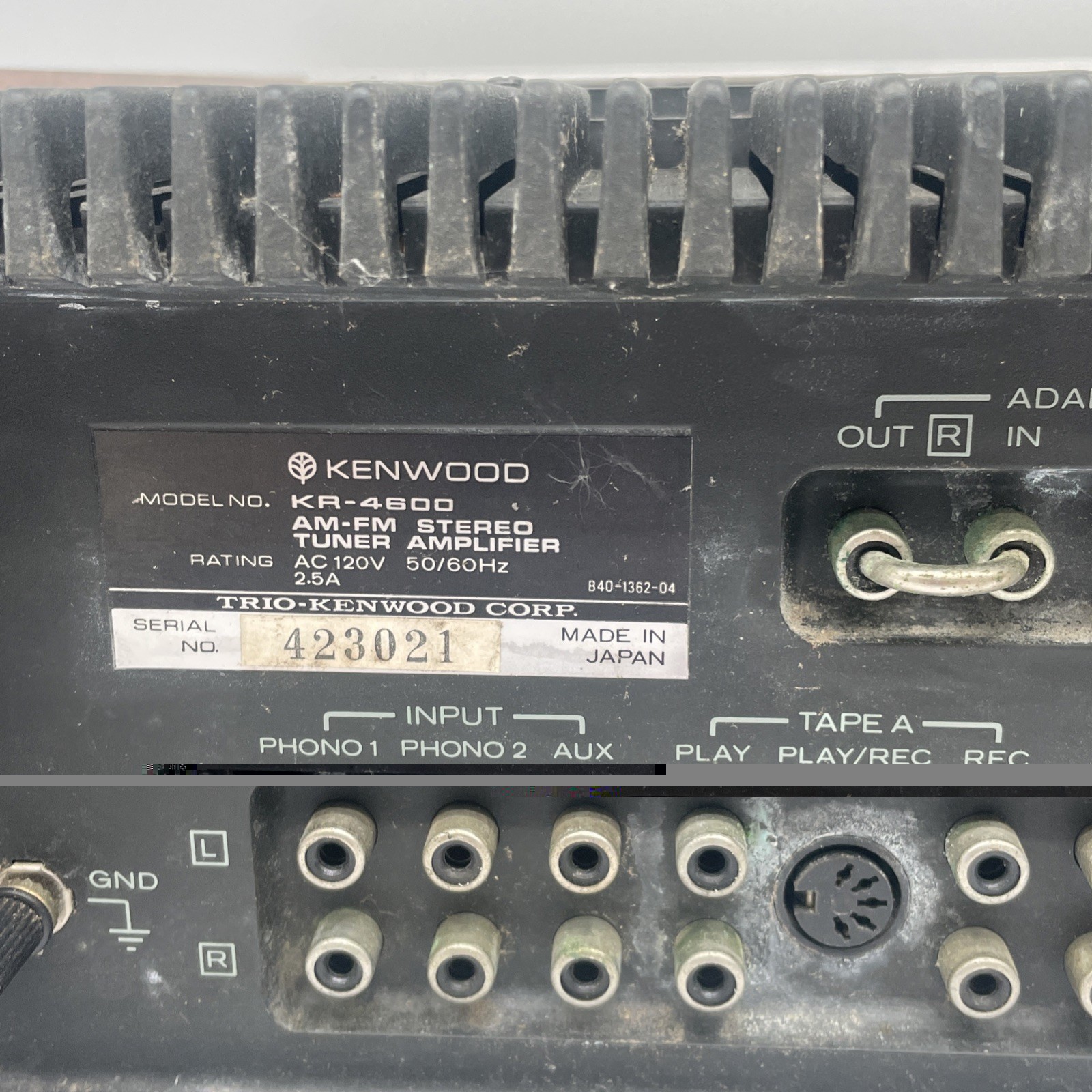 Vintage 1977 Kenwood KR-4600 AM/FM Stereo Receiver – Tested – Japan