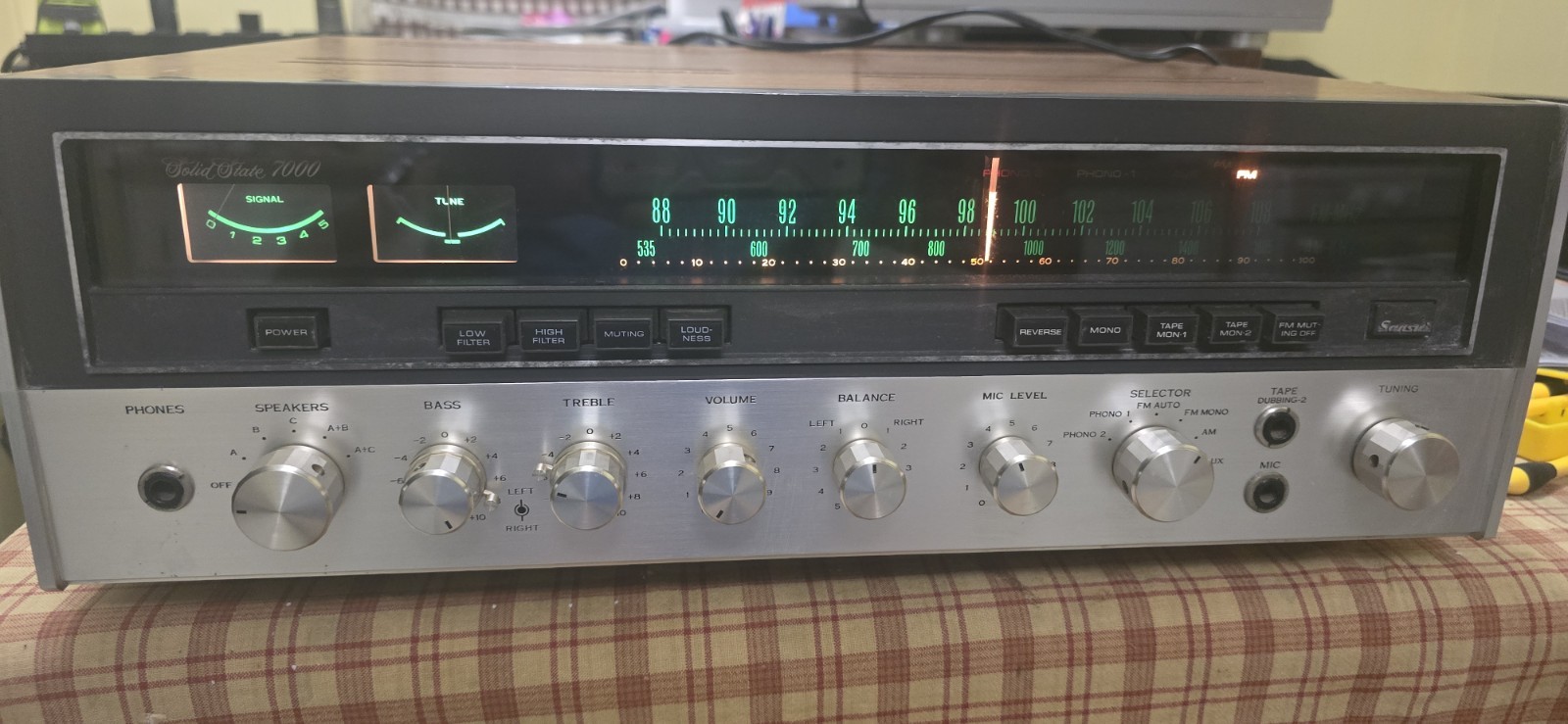 Sansui Solid State 7000 Stereo Receiver Vintage Silver Face Analog Tuner