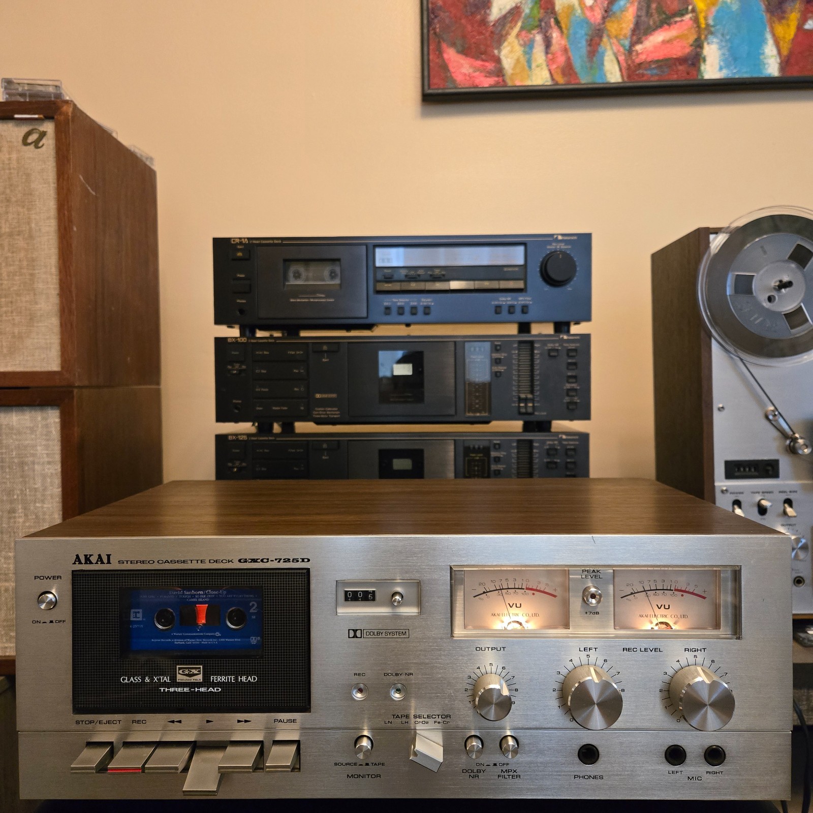 Akai GXC-725D Cassette Deck. Fully Serviced. Works Great. EXCELLENT