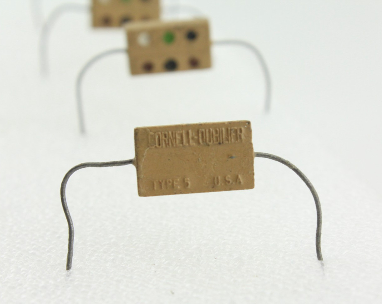 New Qty 5 Cornell Dubilier Type 5 Domino Mica Capacitors 500pF NOS Vintage USA